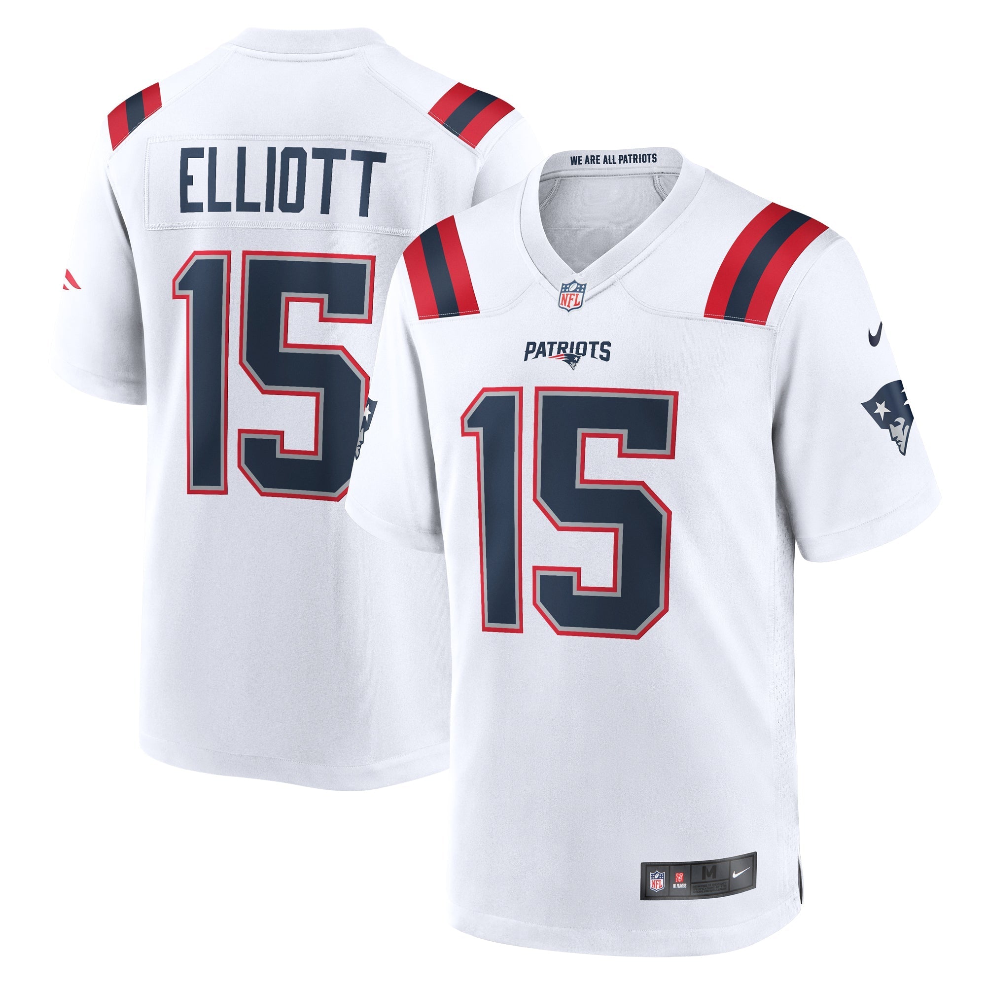 Men's Nike Ezekiel Elliott White New England Patriots Game Player Jersey - vstockx