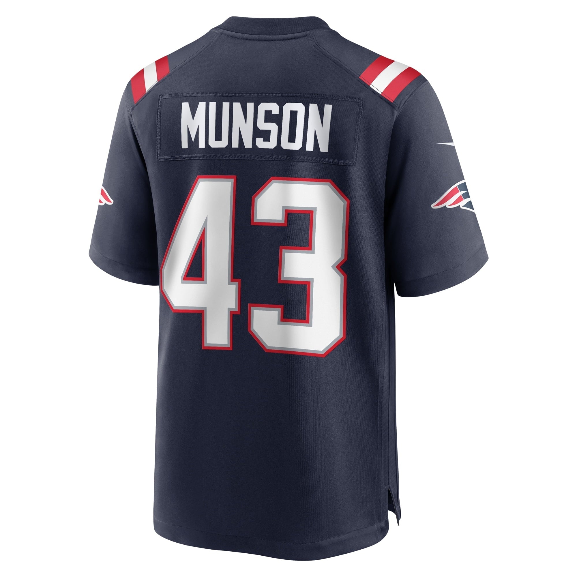 Men's Nike Calvin Munson Navy New England Patriots Home Game Player Jersey - vstockx