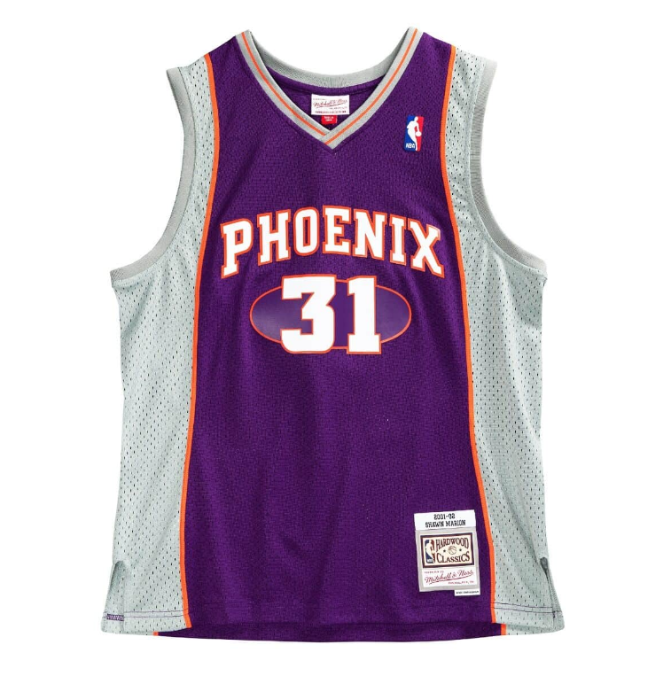 Men's Phoenix Suns Shawn Marion Mitchell & Ness Purple 2001-02 Hardwood Classics Swingman Jersey - vstockx