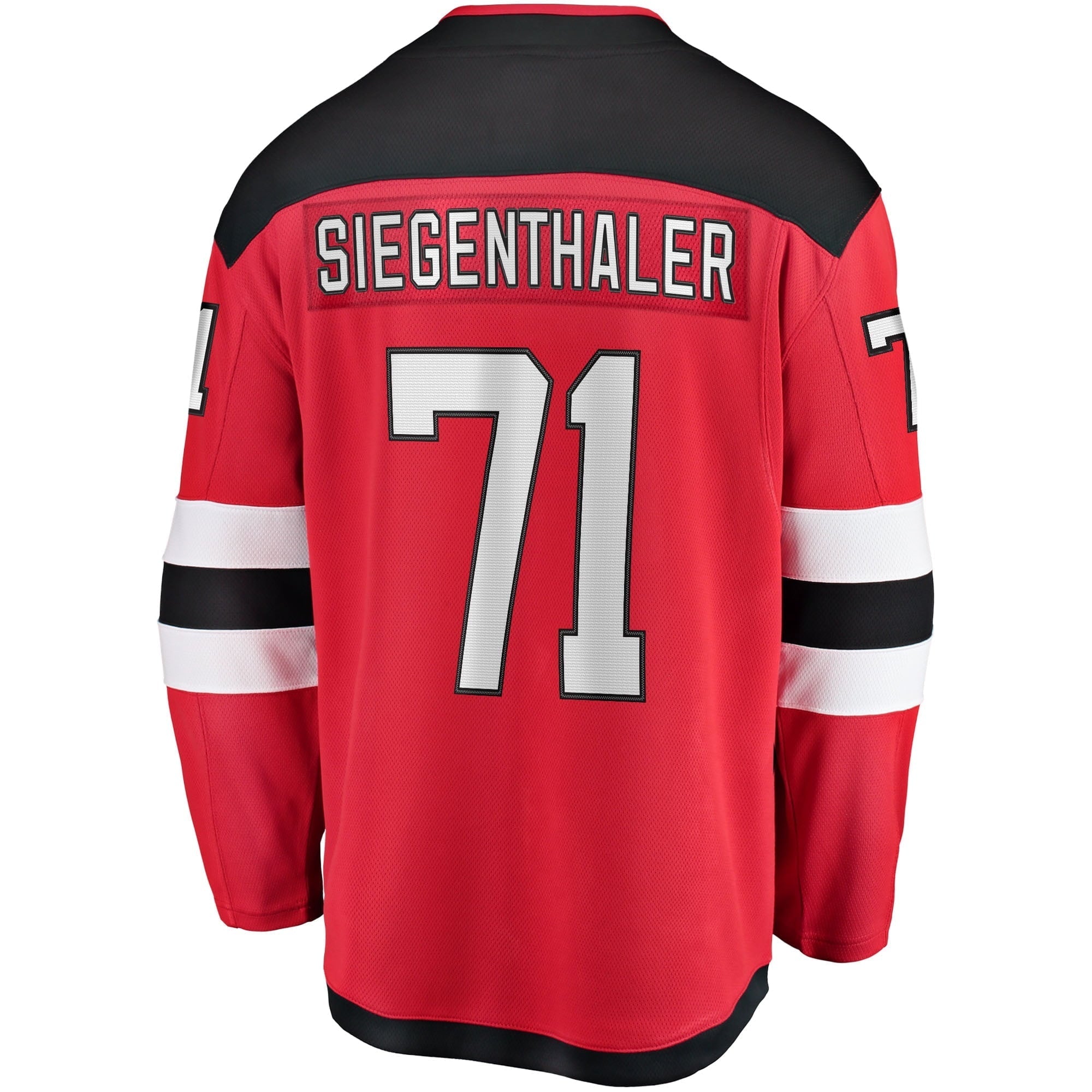 Men's Fanatics Branded Jonas Siegenthaler Red New Jersey Devils Home Breakaway Player Jersey - vstockx