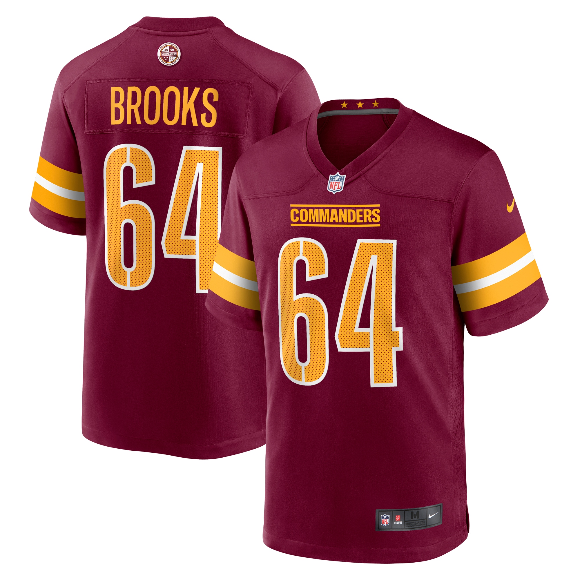 Mason Brooks Washington Commanders Nike Team Game Jersey - Burgundy - vstockx