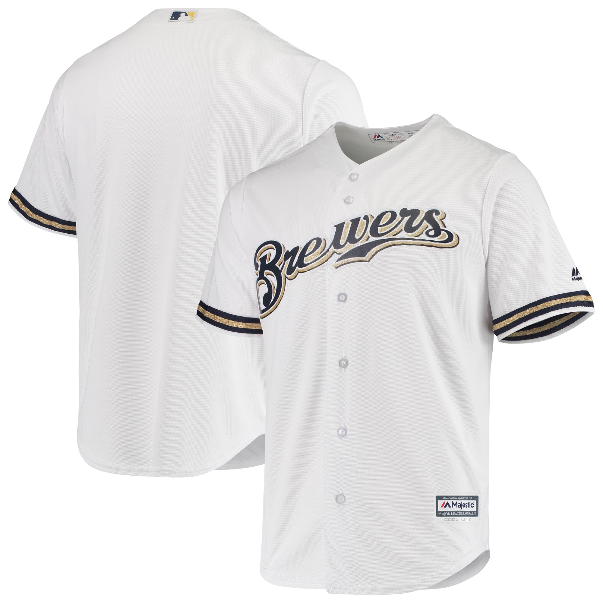 Milwaukee Brewers Majestic Team Official Jersey - White - vstockx