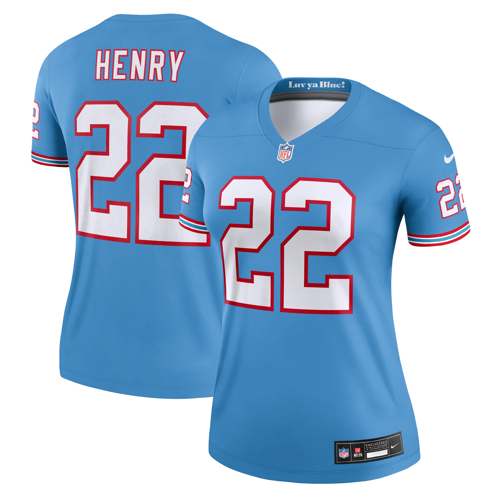 Derrick Henry Tennessee Titans Nike Women's Oilers Throwback Legend Jersey - Light Blue - vstockx