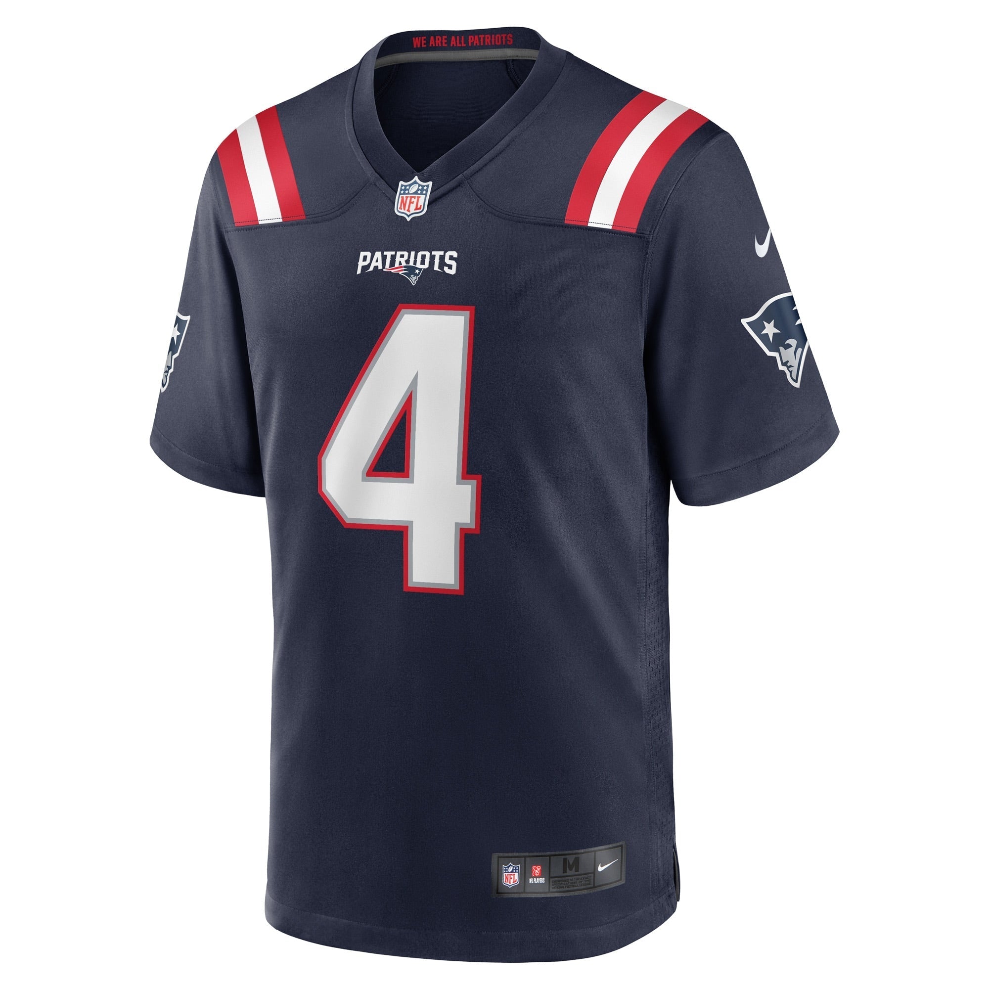 Men's Nike Bailey Zappe Navy New England Patriots Game Player Jersey - vstockx