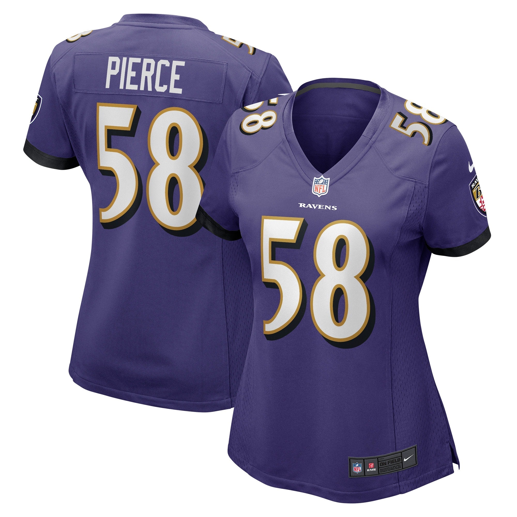 Women's Nike Michael Pierce Purple Baltimore Ravens Game Jersey - vstockx