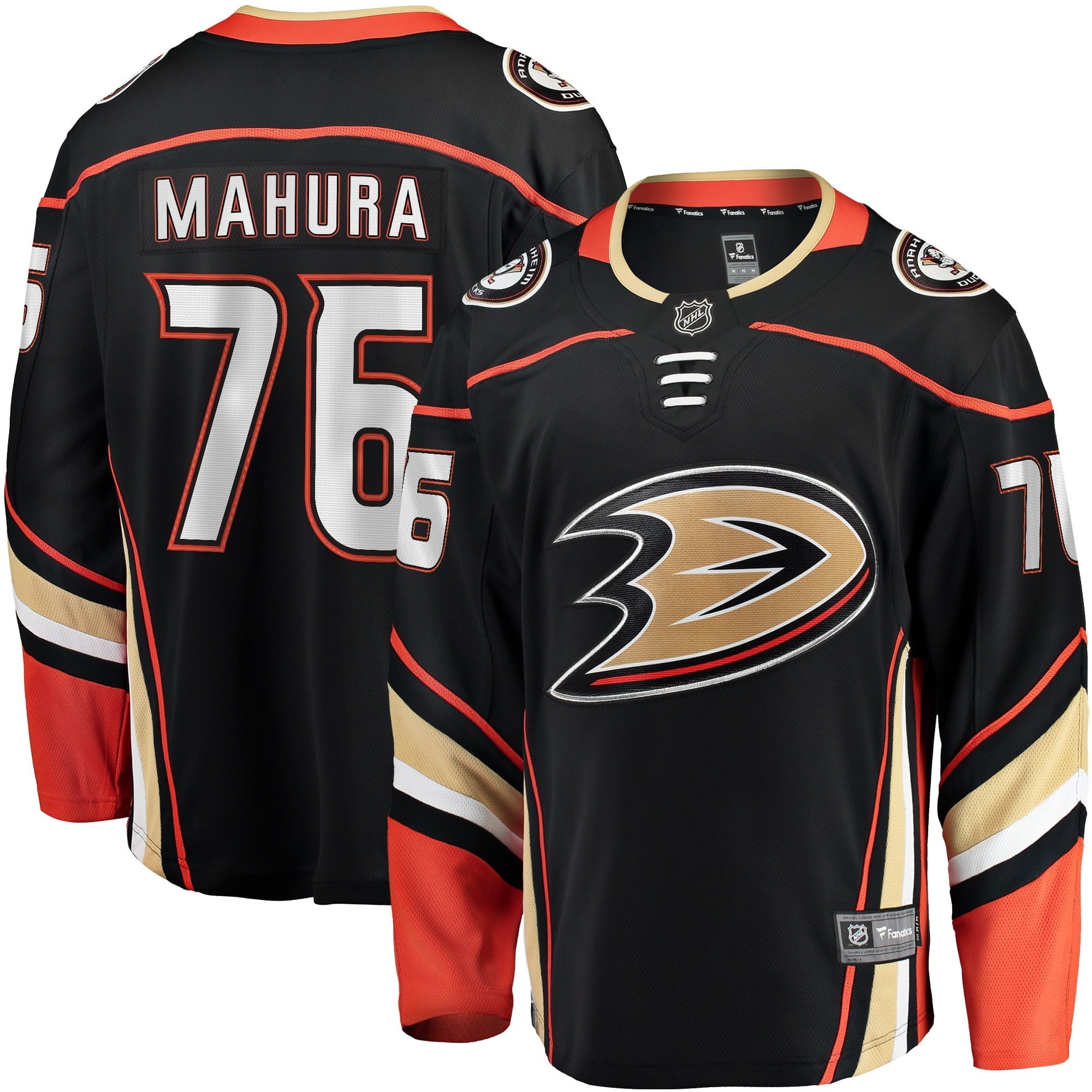 Men's Fanatics Branded Josh Mahura Black Anaheim Ducks Home Breakaway Player Jersey - vstockx