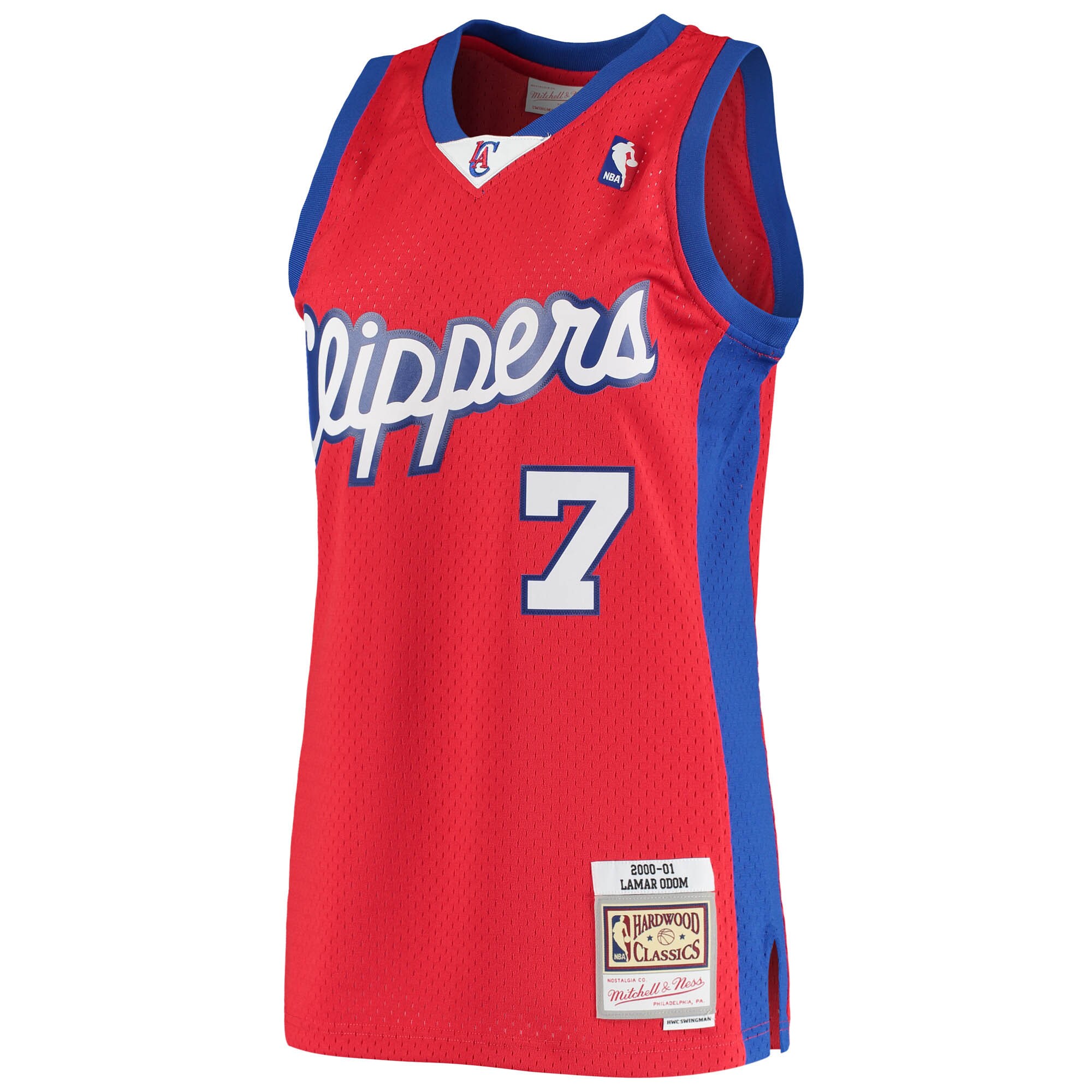 Lamar Odom LA Clippers Mitchell & Ness Hardwood Classics Swingman Jersey - Red - vstockx