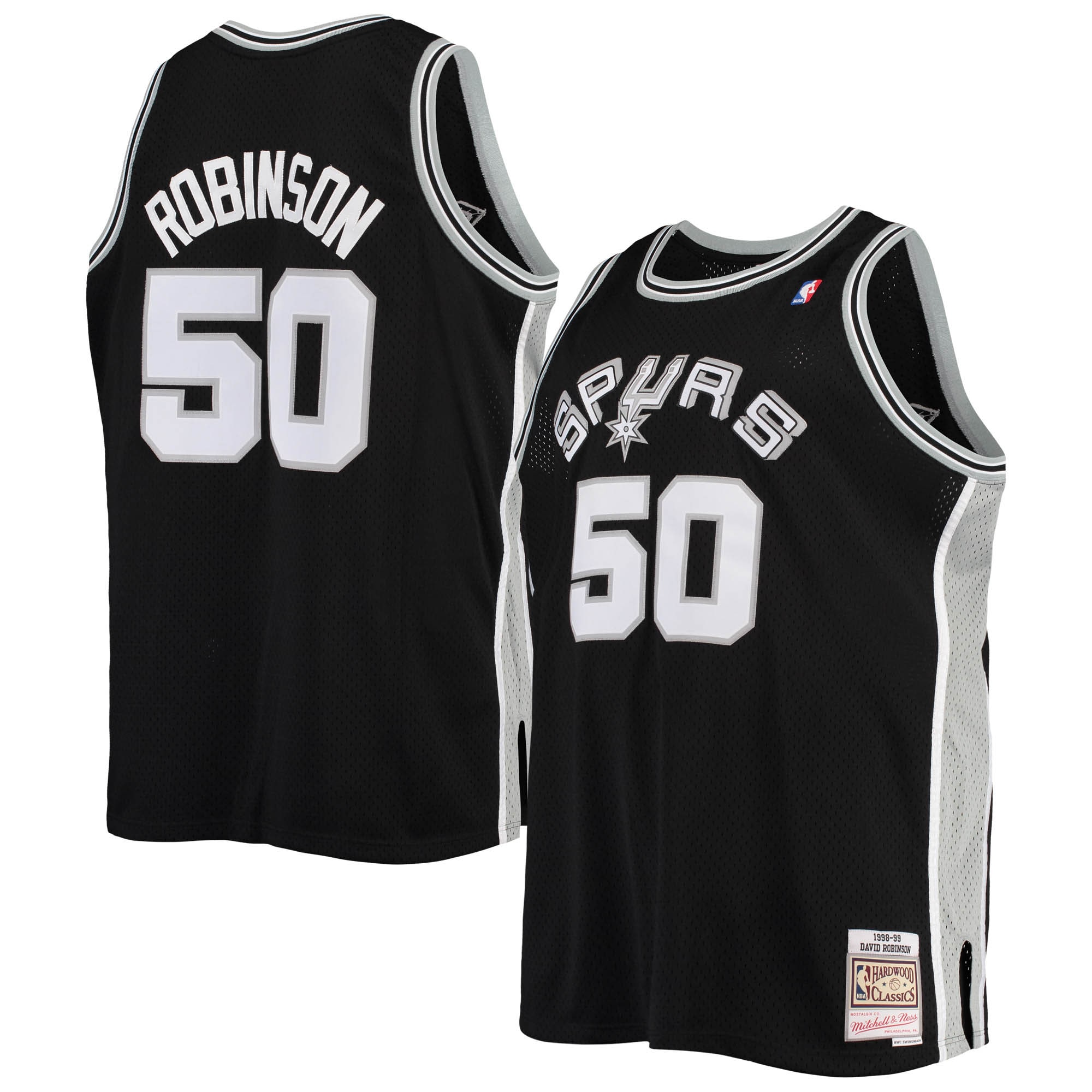David Robinson San Antonio Spurs Mitchell & Ness Big & Tall Hardwood Classics Jersey - Black - vstockx