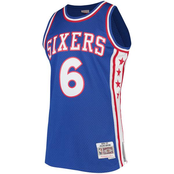 Mens Philadelphia 76ers Julius Erving Mitchell & Ness Royal Hardwood Classics Swingman Jersey - vstockx