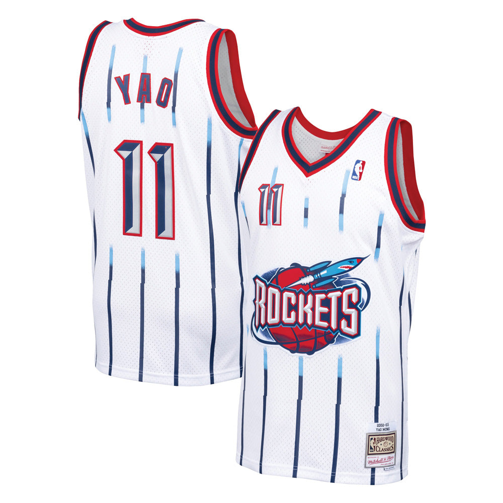 Men's Houston Rockets Yao Ming 2002-03 Hardwood Classics Jersey - White - vstockx