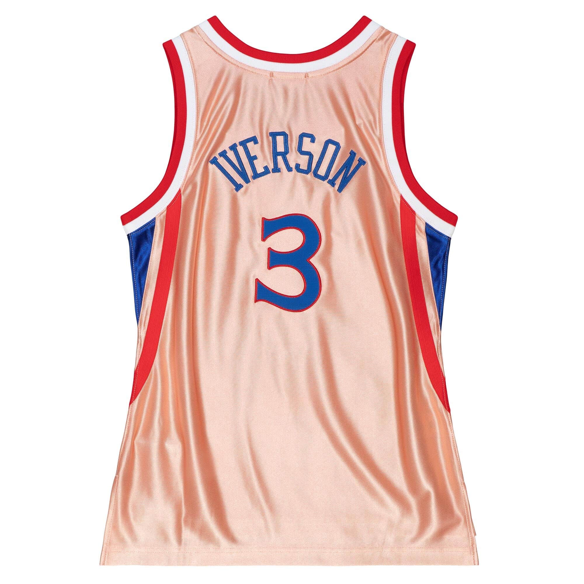 Womens 75th Anniversary Rose Gold Swingman Allen Iverson Philadelphia 76ers 1996-97 Jersey - vstockx
