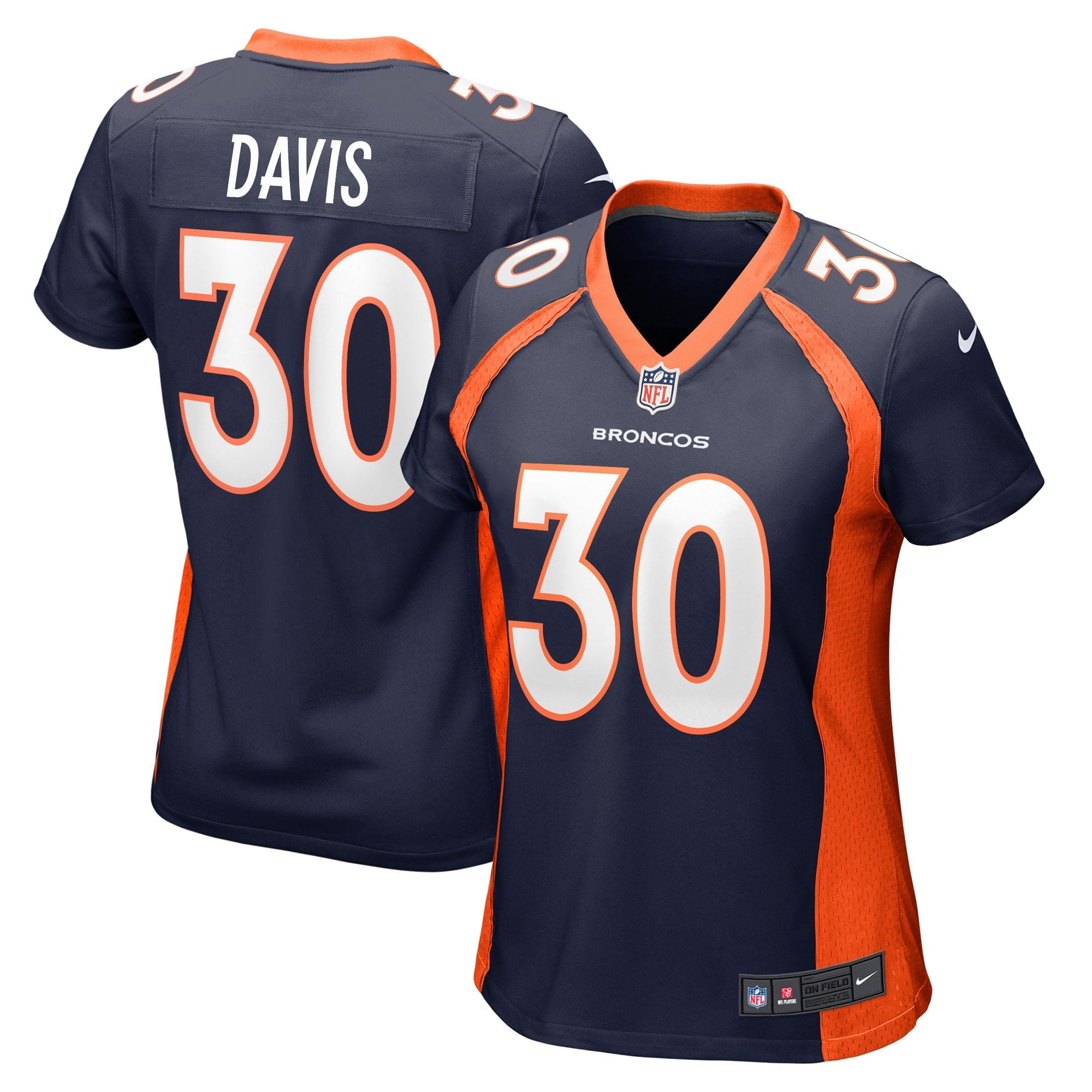 Women's Nike Terrell Davis Navy Denver Broncos Retired Player Jersey - vstockx