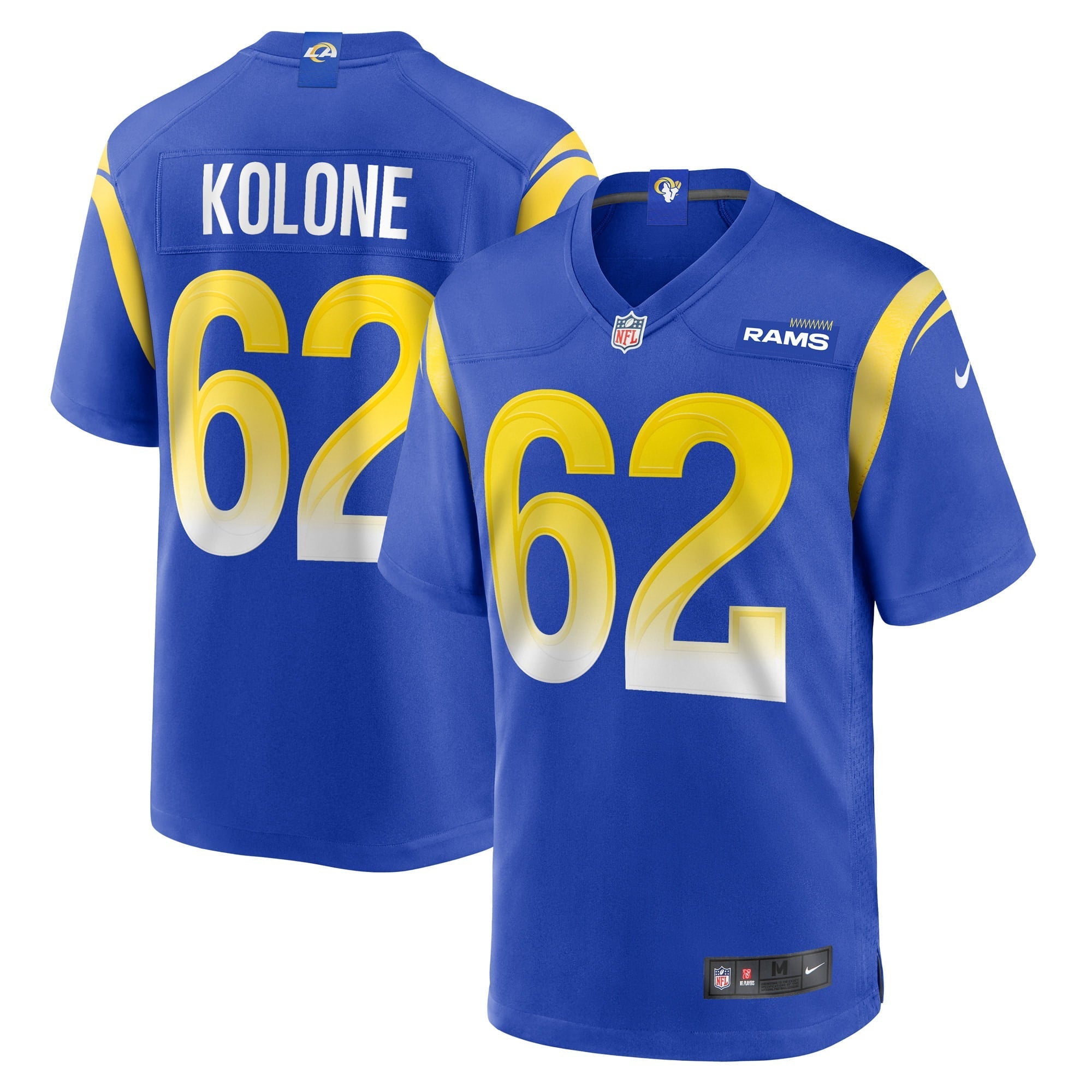 Men's Nike Jeremiah Kolone Royal Los Angeles Rams Team Game Player Jersey - vstockx