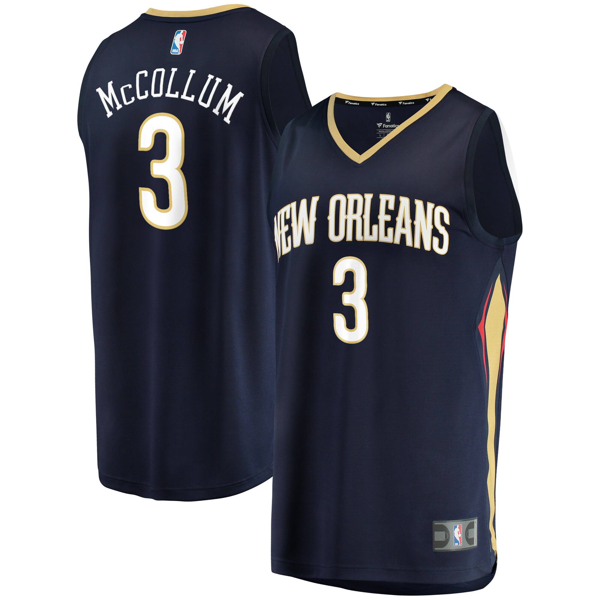 C.J. McCollum New Orleans Pelicans Fanatics Branded Fast Break Replica Jersey - Icon Edition - Navy - vstockx