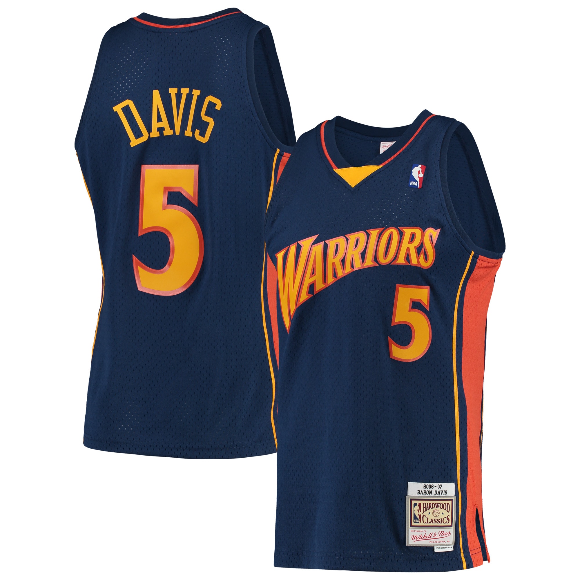 Baron Davis Golden State Warriors Mitchell & Ness Hardwood Classics Swingman Jersey - Navy - vstockx