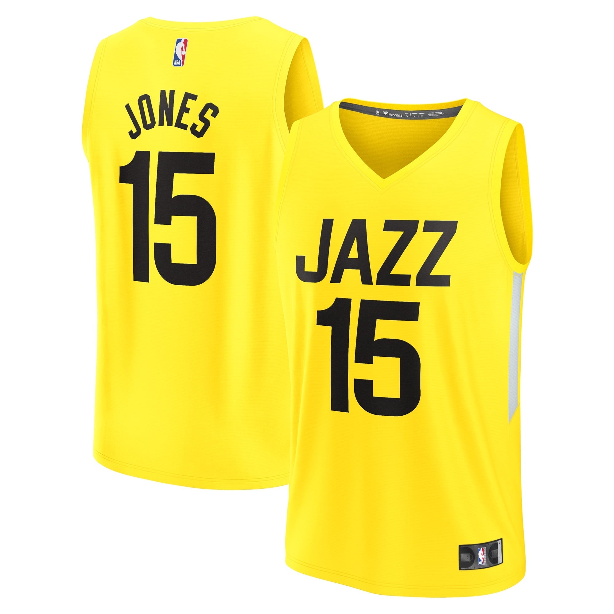 Men's Fanatics Branded Damian Jones Yellow Utah Jazz Fast Break Player Jersey - Icon Edition - vstockx