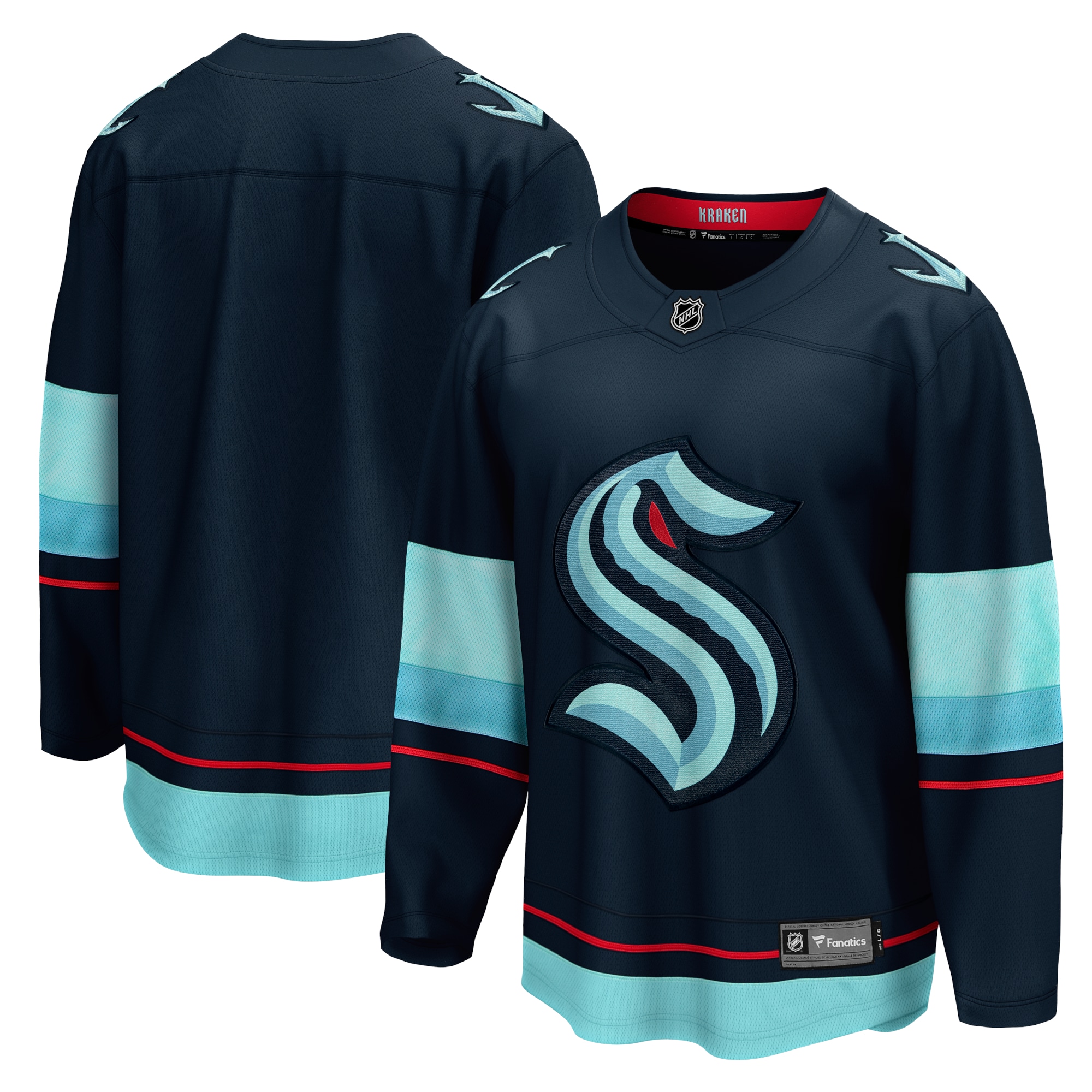 Seattle Kraken Fanatics Branded Home Breakaway Jersey - Deep Sea Blue - vstockx