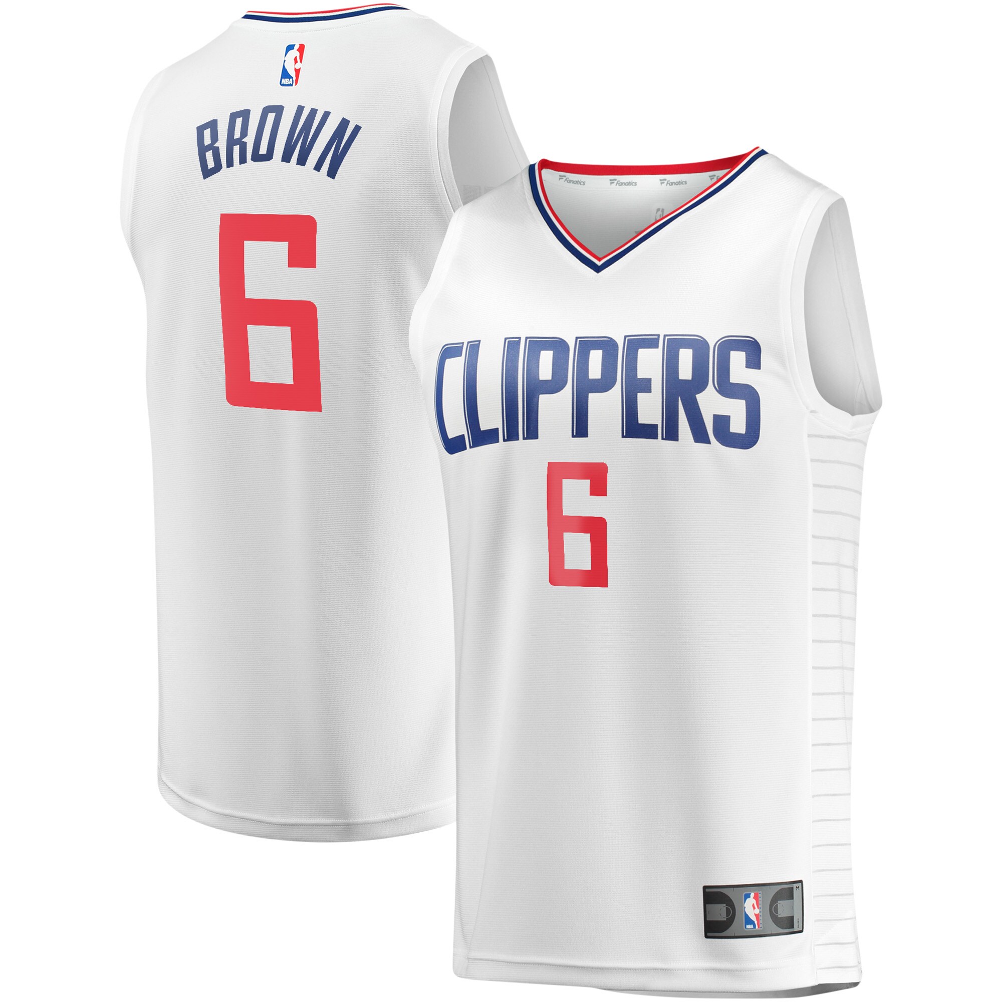 Moses Brown LA Clippers Fanatics Branded Youth Fast Break Player Jersey - Association Edition - White - vstockx