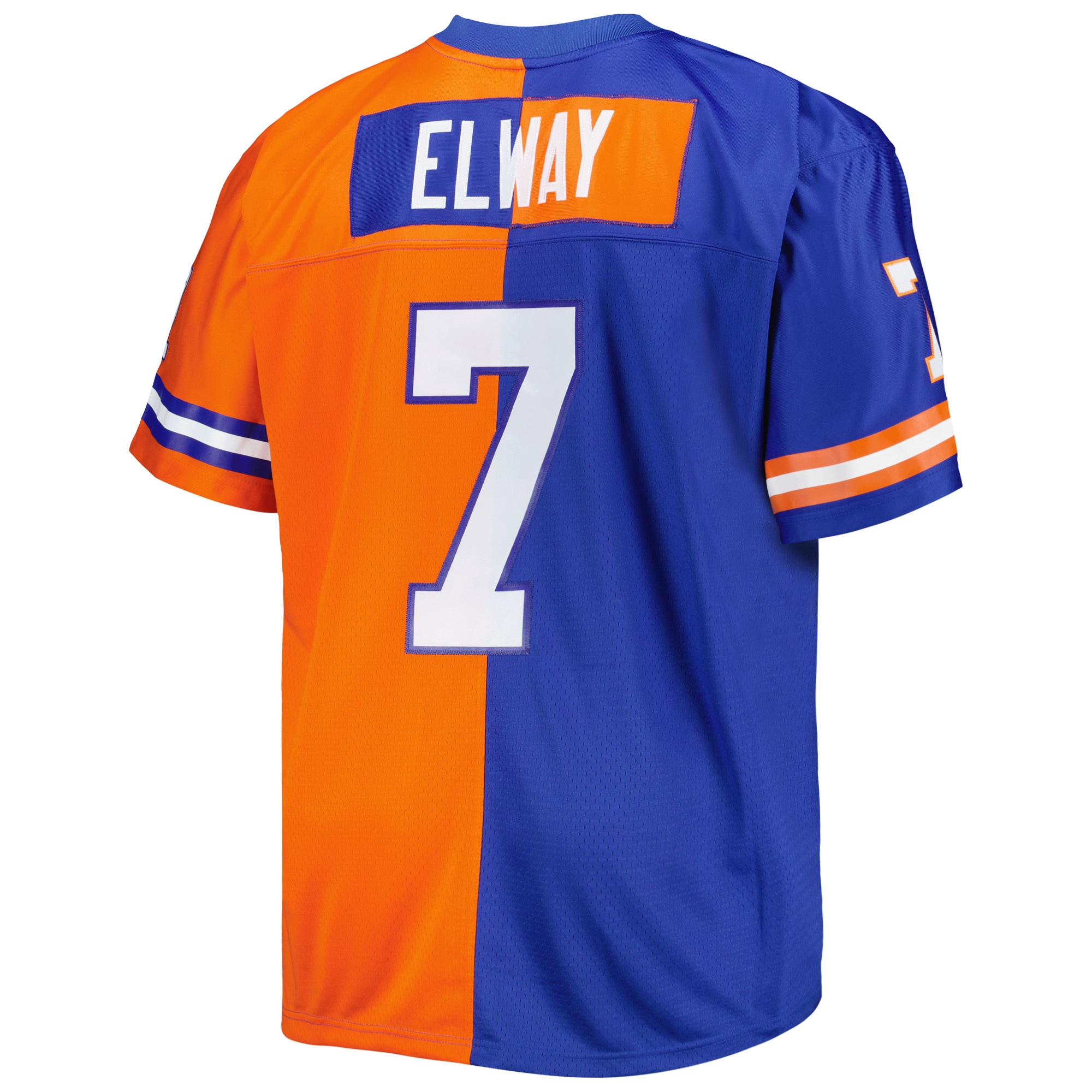 John Elway Denver Broncos Mitchell & Ness Big & Tall Split Legacy Retired Player Replica Jersey - Royal/Orange - vstockx