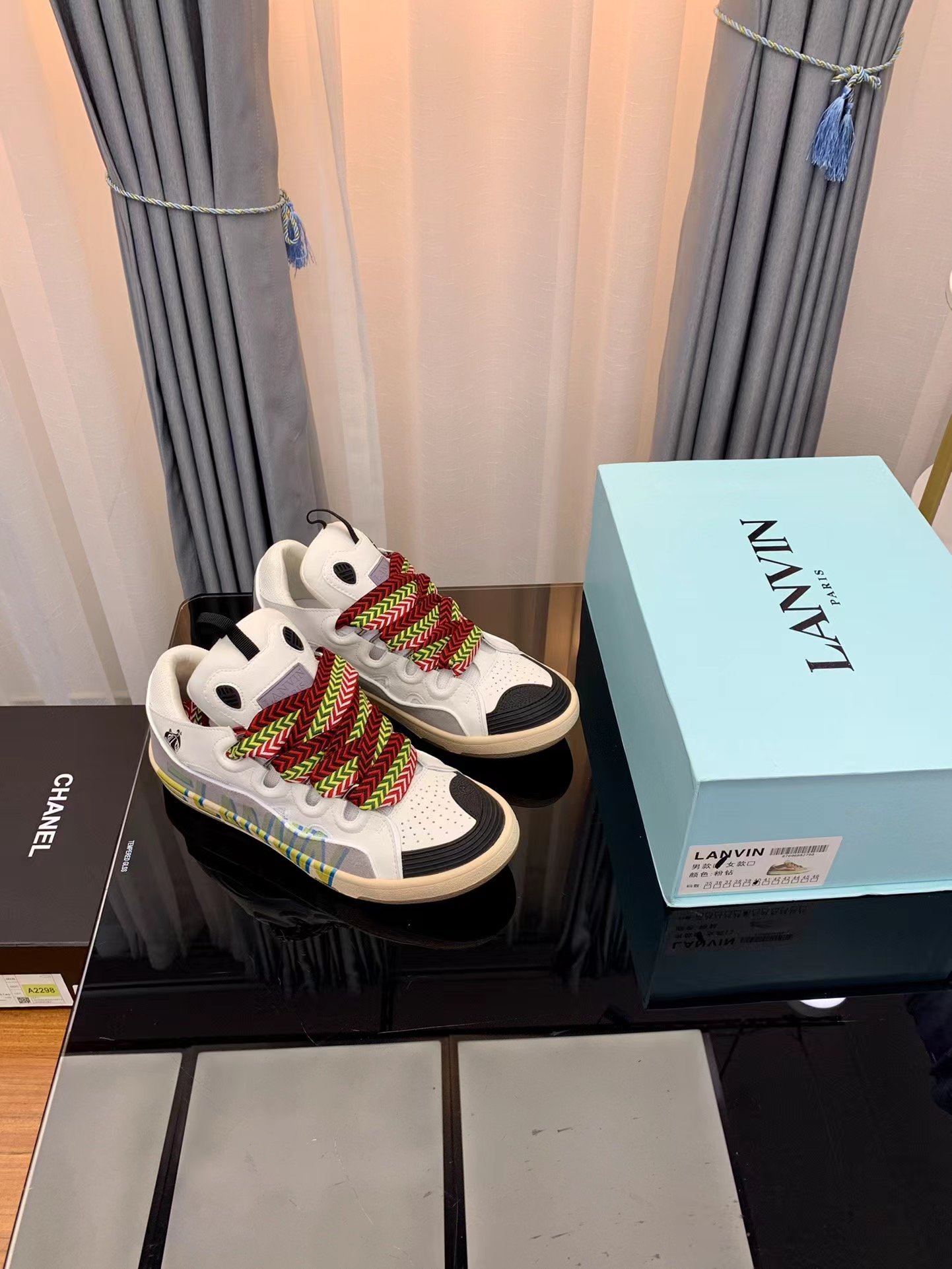 Lanvin Leather Curb White letters - vstockx
