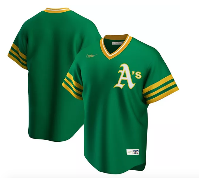 Men's Oakland Athletics Kelly Green Road Cooperstown Collection Team Jersey - vstockx