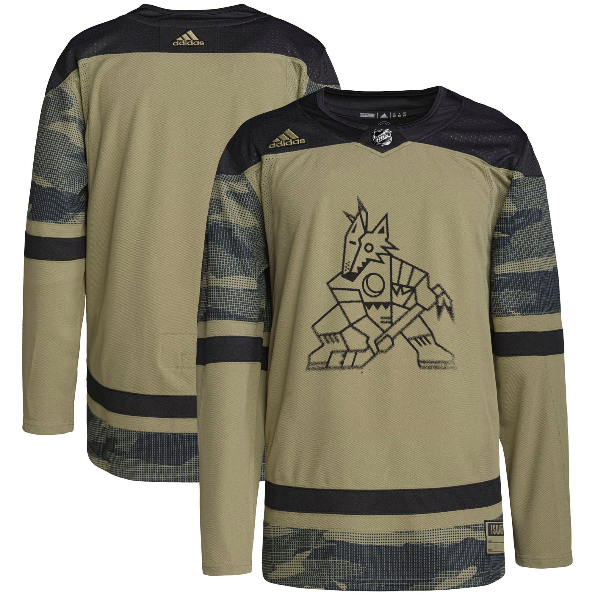 Arizona Coyotes adidas Military Appreciation Team Authentic Practice Jersey - Camo - vstockx