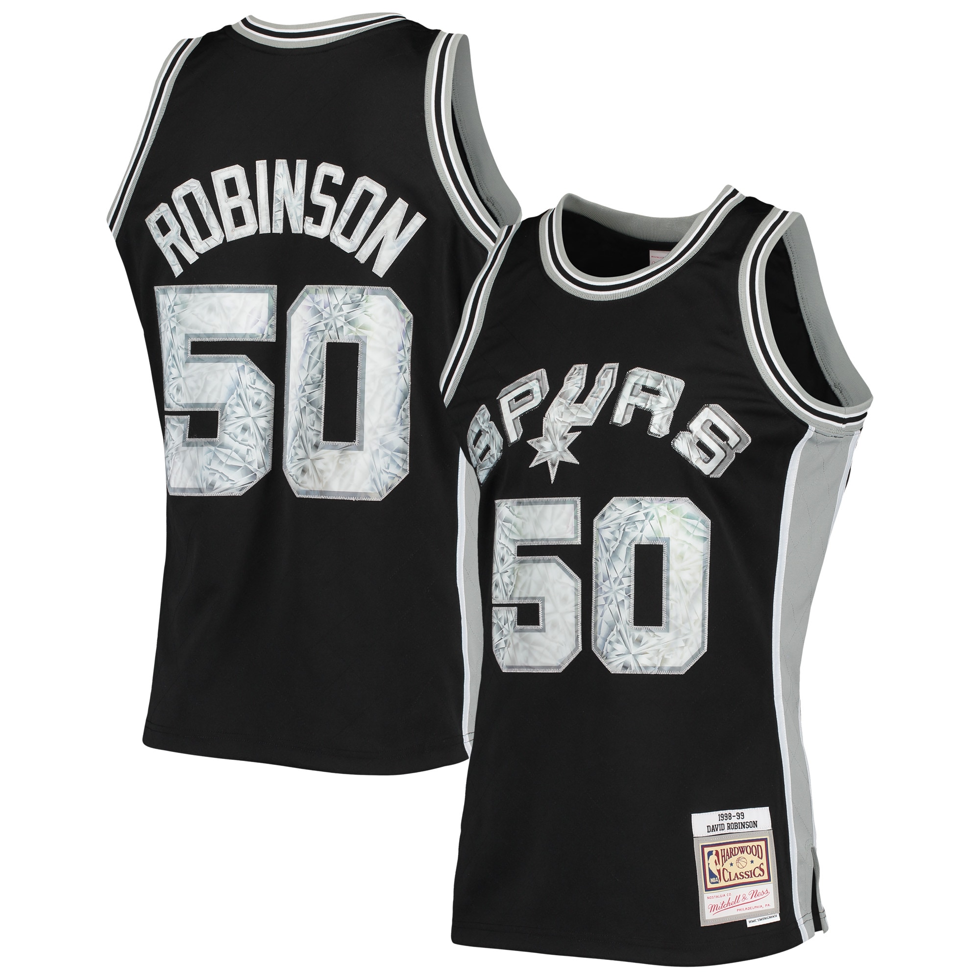 David Robinson San Antonio Spurs Mitchell & Ness 1996-97 Hardwood Classics NBA 75th Anniversary Diamond Swingman Jersey - Black - vstockx