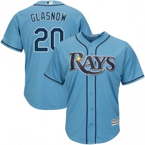 Youth Tampa Bay Rays Tyler Glasnow Cool Base Replica Jersey Light Blue - vstockx