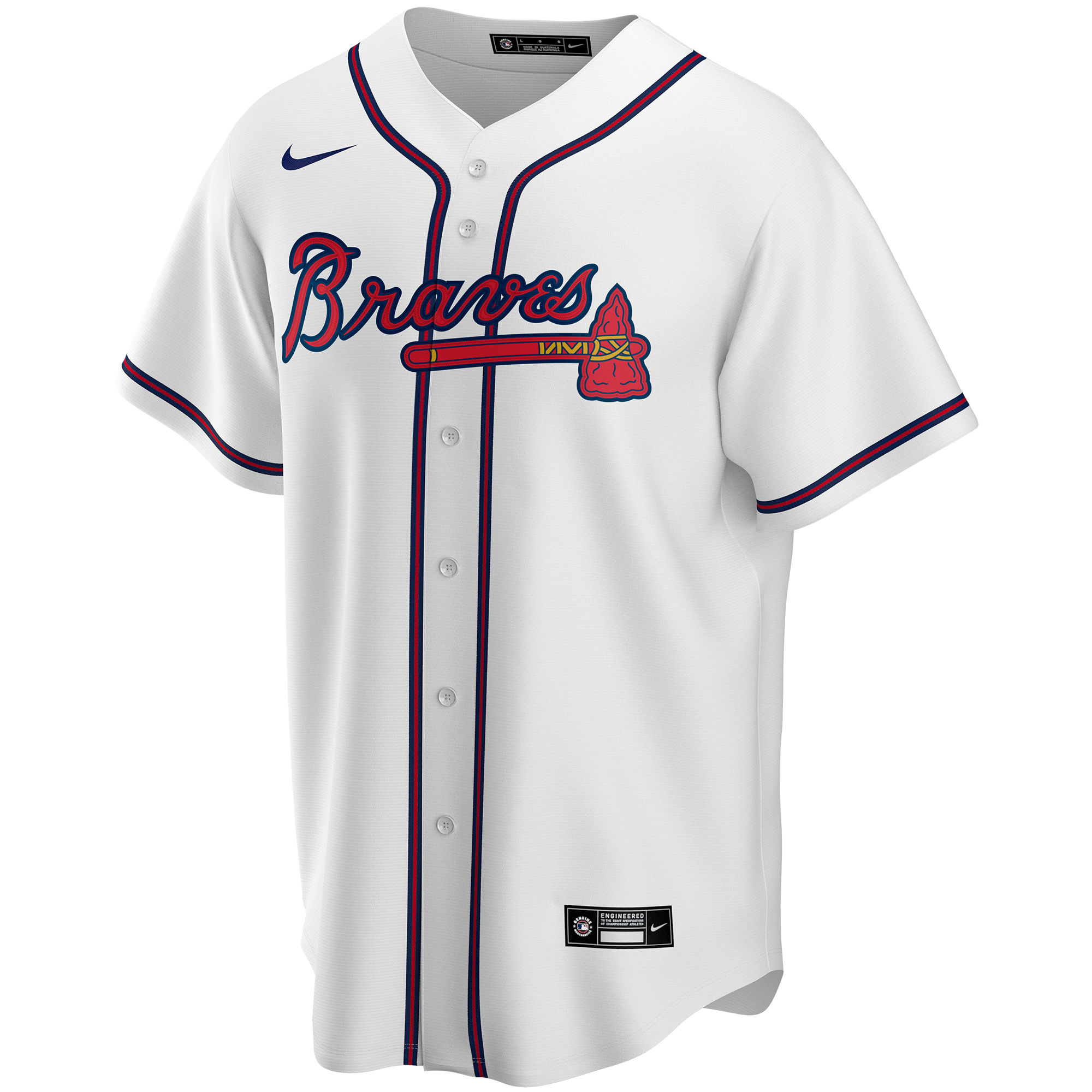 Atlanta Braves Nike Home Replica Custom Jersey - White - vstockx
