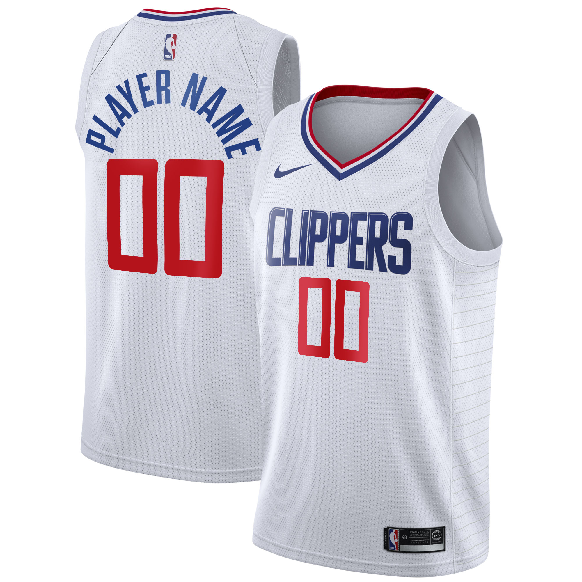 LA Clippers Nike 2020/21 Swingman Custom Jersey - Association Edition - White - vstockx