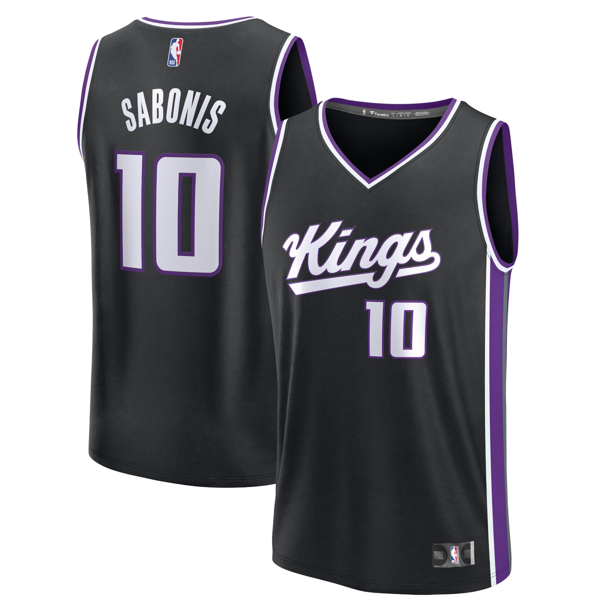 Domantas Sabonis Sacramento Kings Fanatics Branded 2023/24 Fast Break Replica Jersey - Icon Edition - Black - vstockx