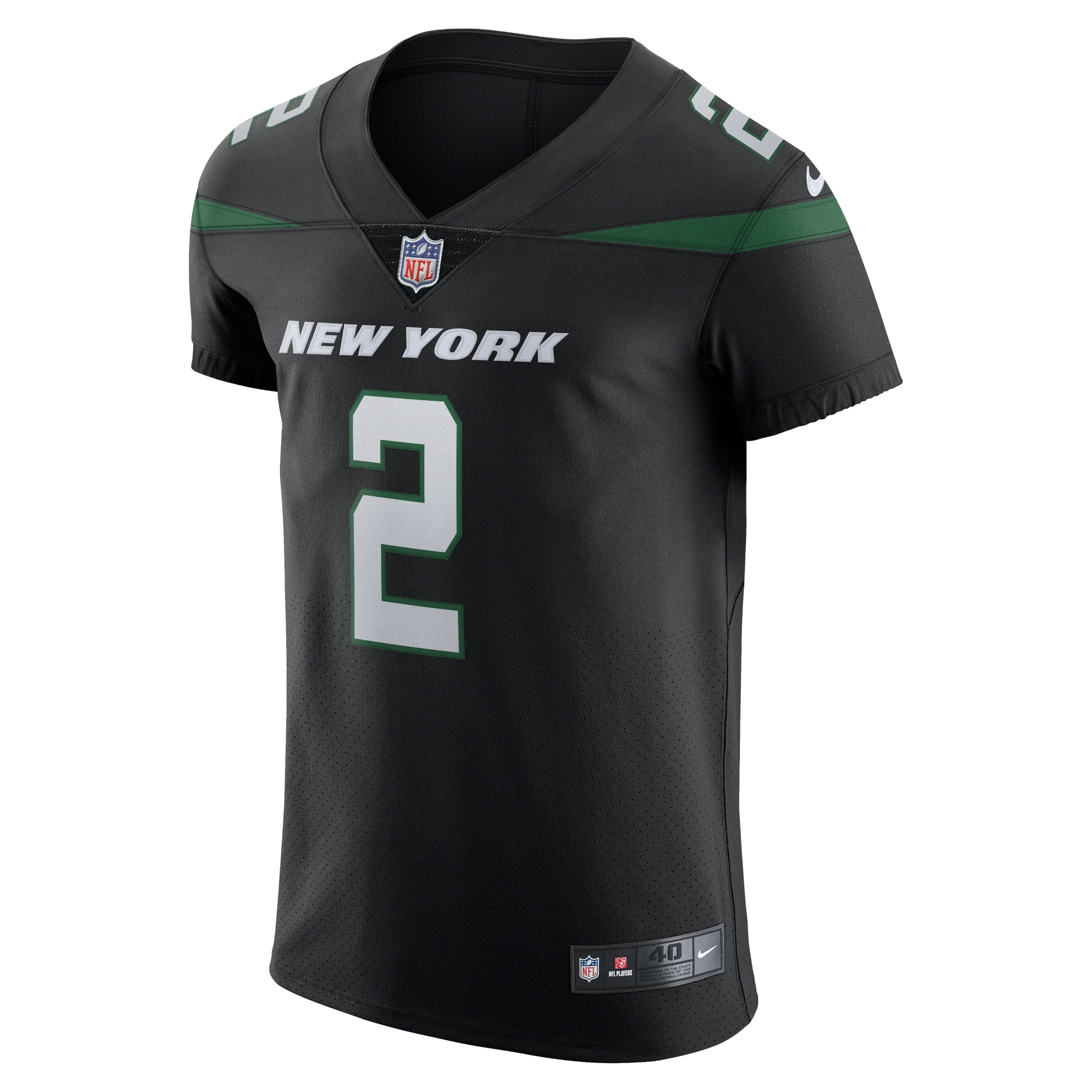 Zach Wilson New York Jets Nike Vapor Elite Jersey - Stealth Black - vstockx