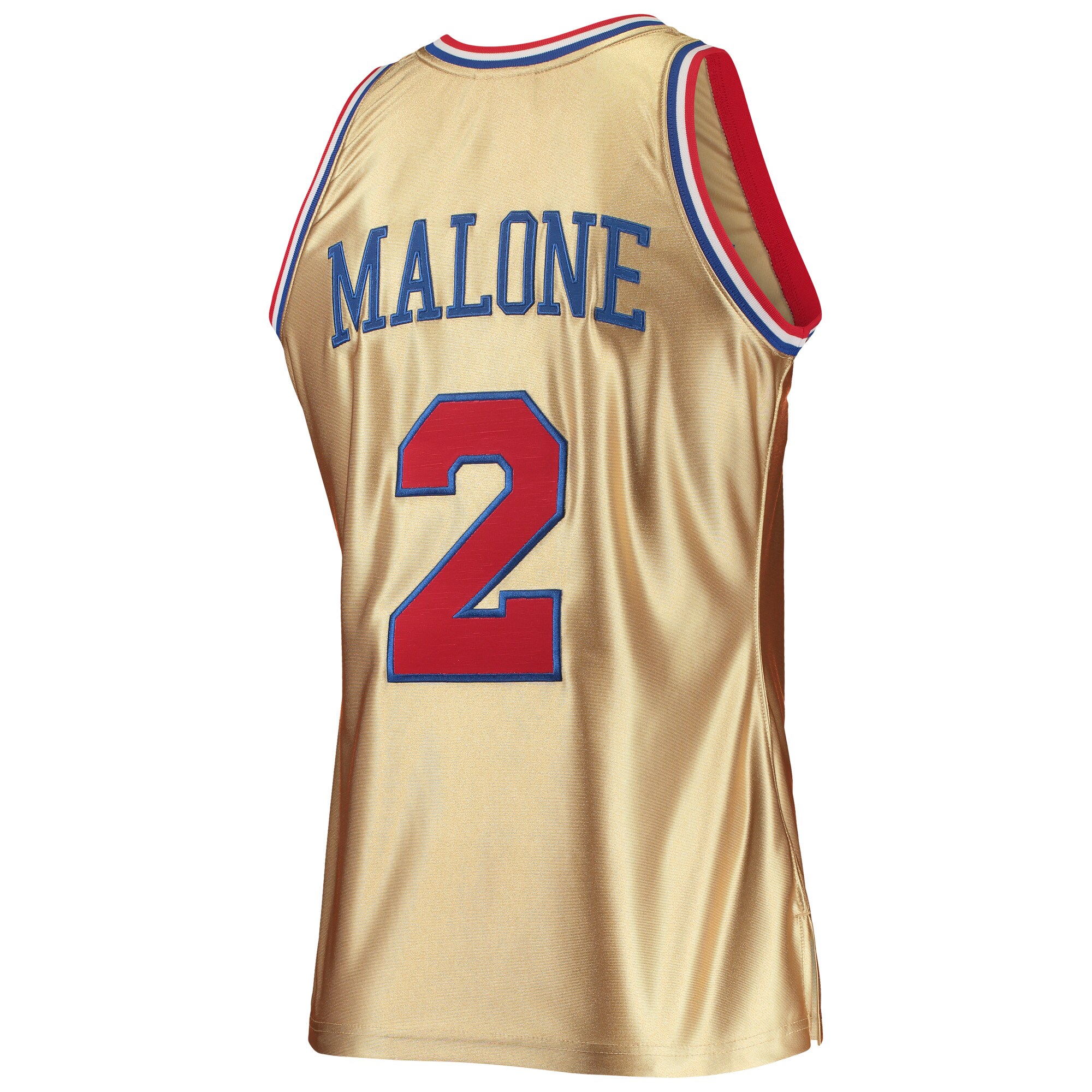Moses Malone Philadelphia 76ers Mitchell & Ness 75th Anniversary 1982/83 Hardwood Classics Swingman Jersey - Gold - vstockx