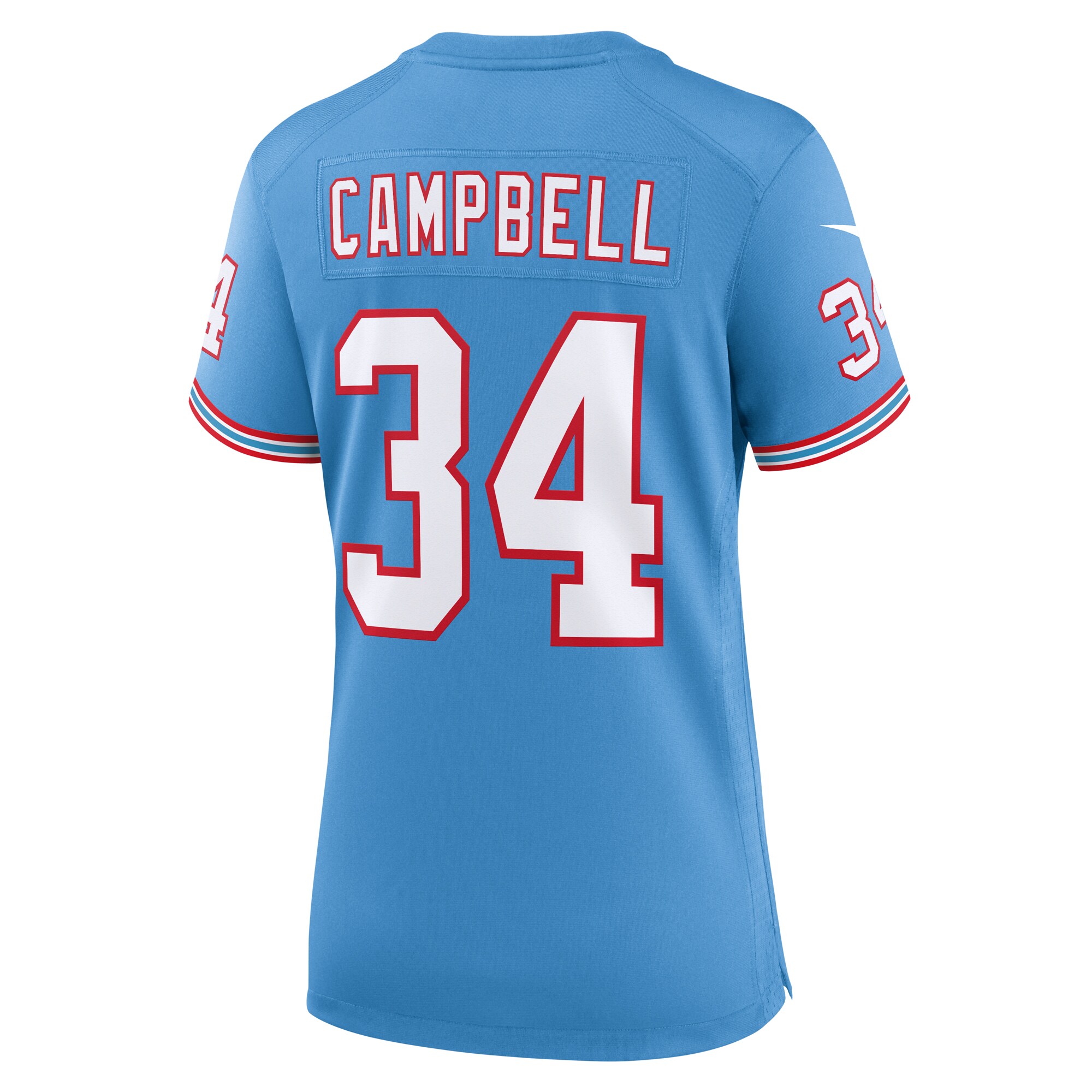 Earl Campbell Tennessee Titans Nike Women's Oilers Throwback Retired Player Game Jersey - Light Blue - vstockx