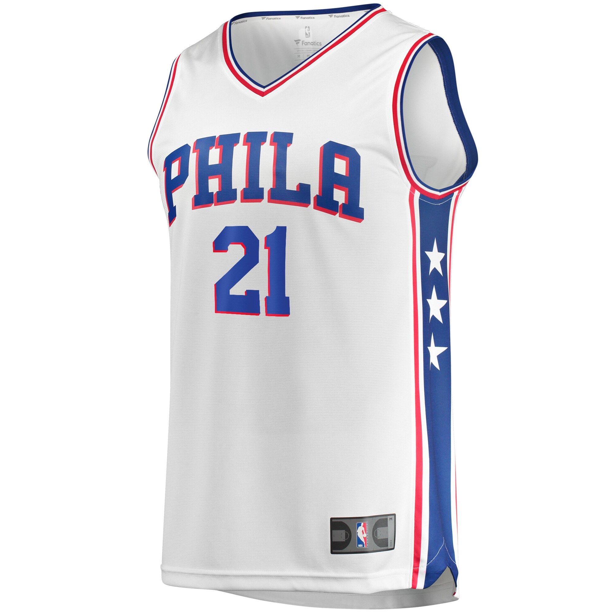 Joel Embiid Philadelphia 76ers Fanatics Branded Replica Jersey - Association Edition - White - vstockx