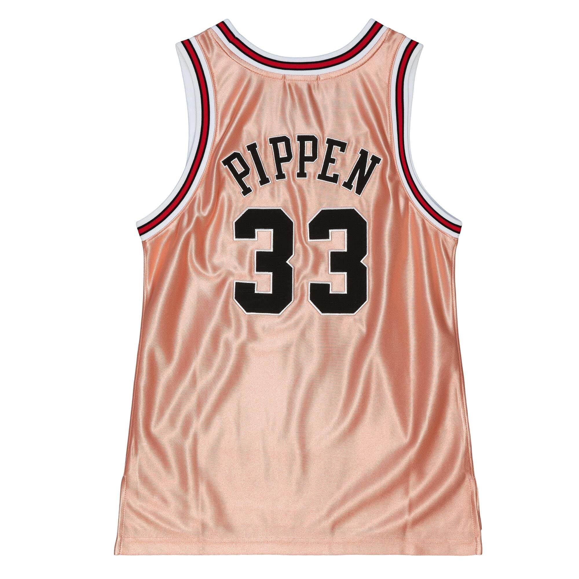 Womens 75th Anniversary Rose Gold Swingman Scottie Pippen Chicago Bulls 1997-98 Jersey - vstockx
