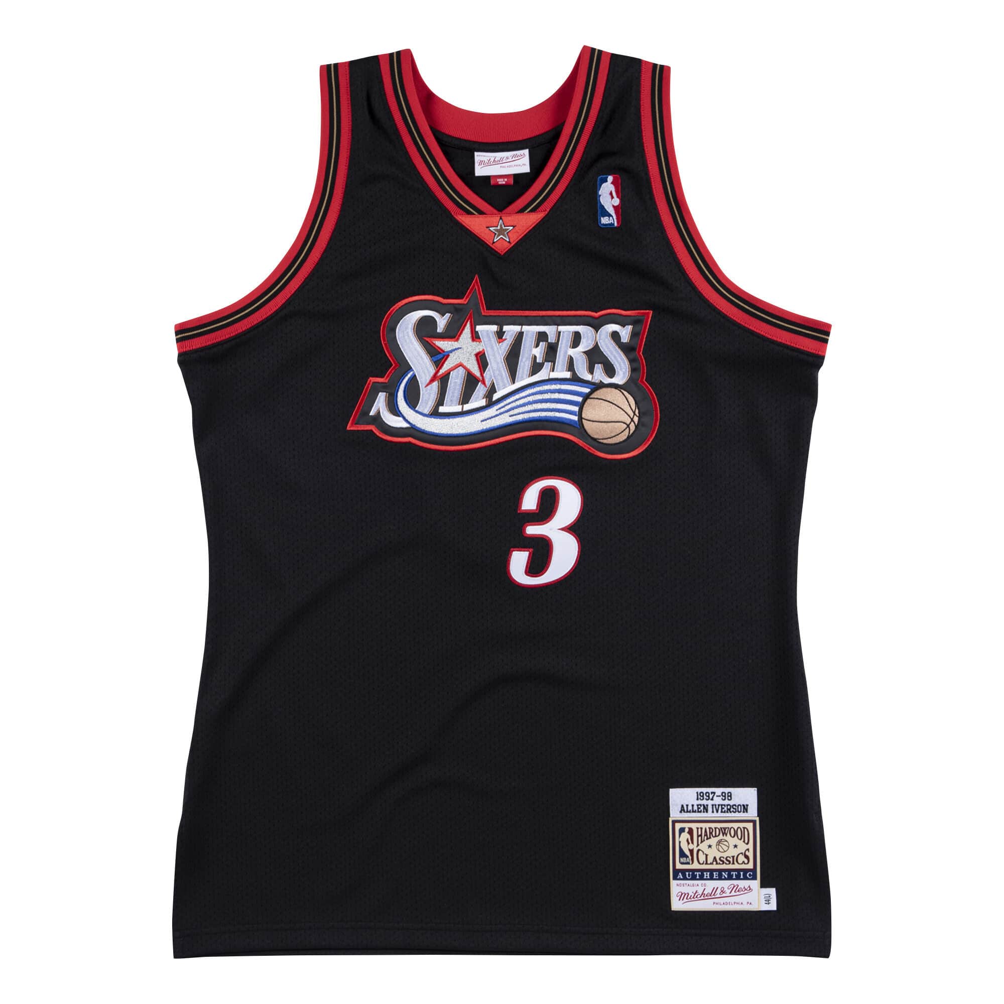 Authentic Allen Iverson Philadelphia 76ers Road 1997-98 Jersey - vstockx