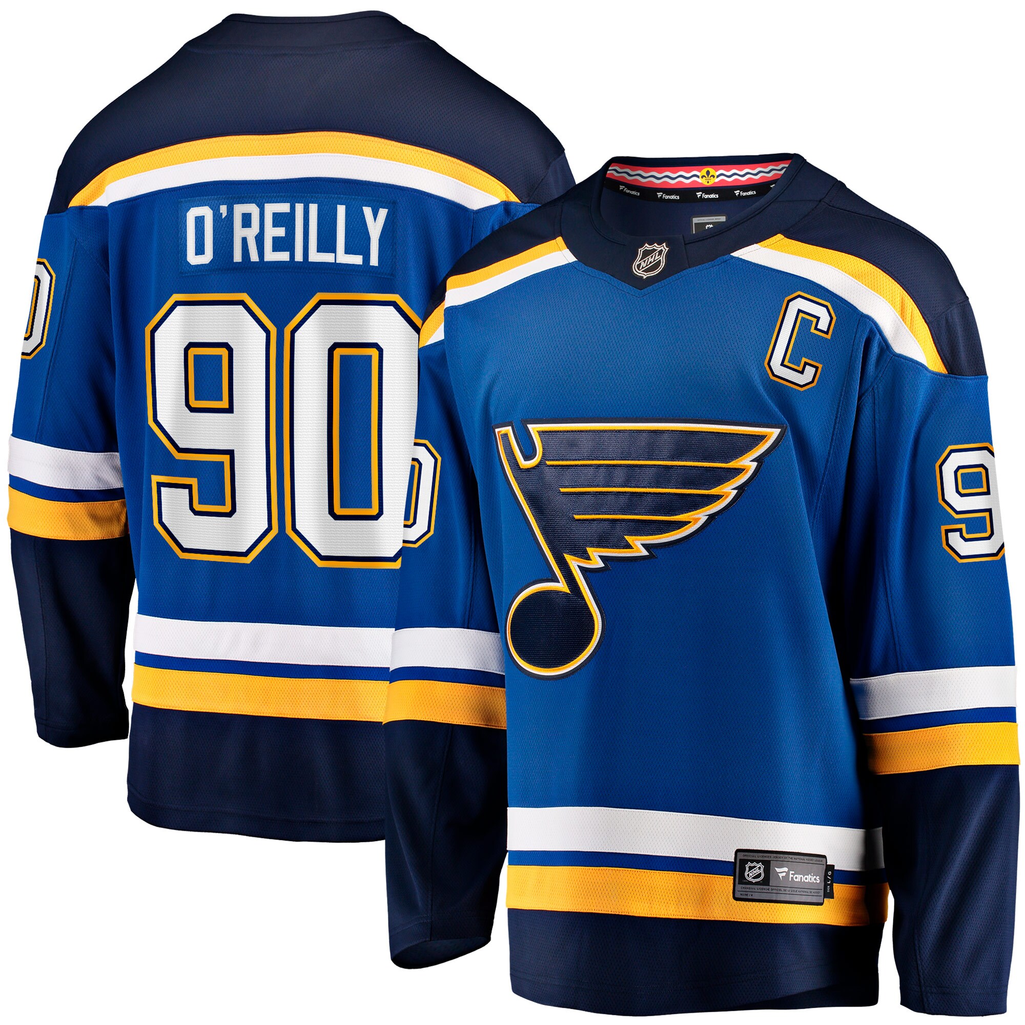 Ryan O'Reilly St. Louis Blues Fanatics Branded Home Captain Premier Breakaway Player Jersey - Blue - vstockx