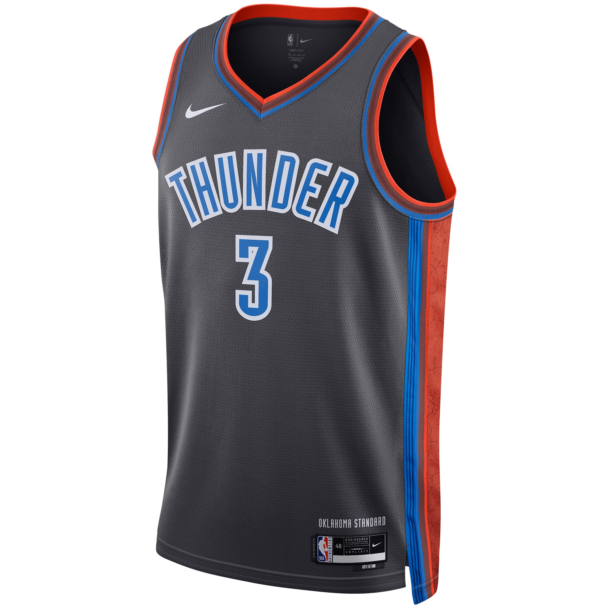 Josh Giddey Oklahoma City Thunder Nike Unisex 2022/23 Swingman Jersey - City Edition - Gray - vstockx