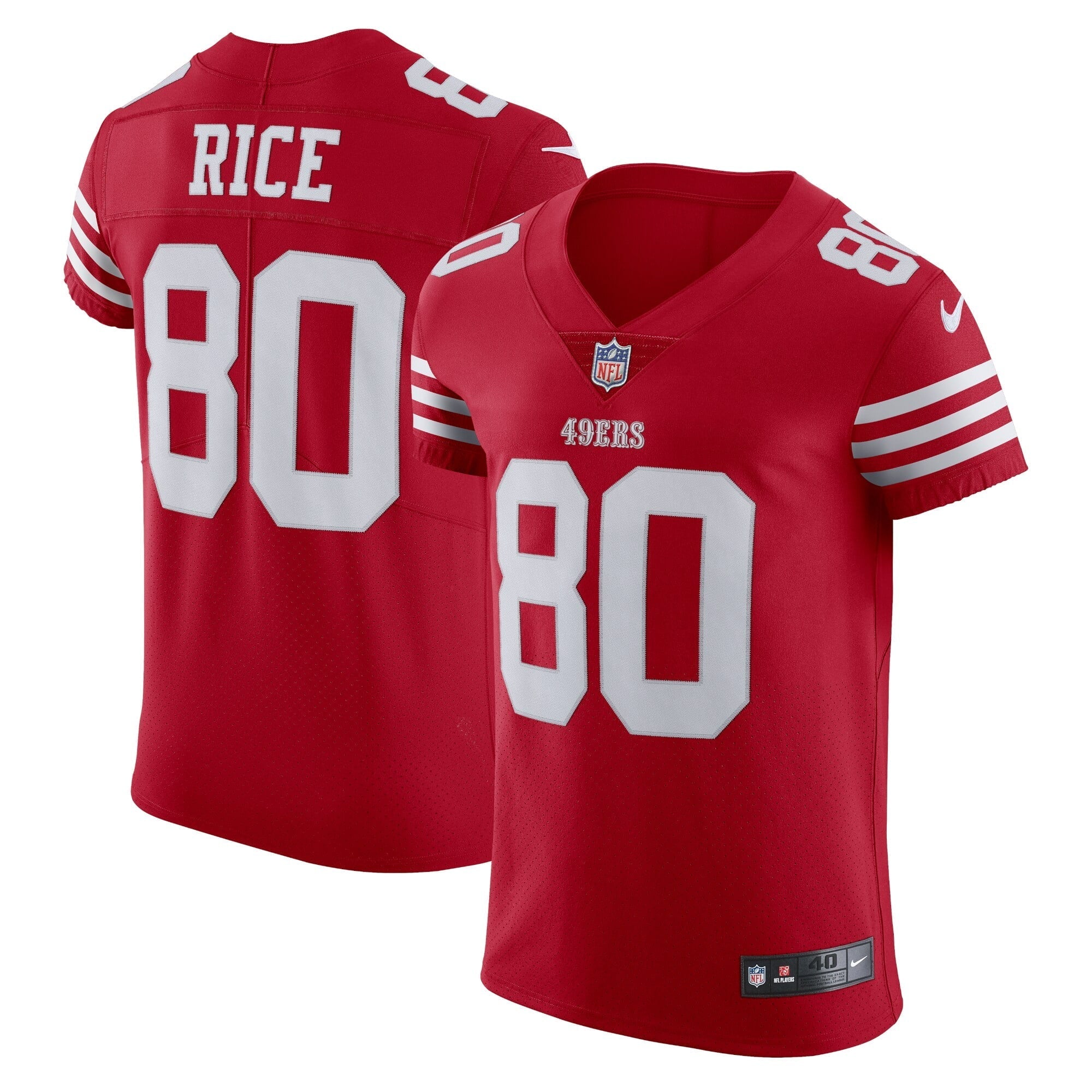 Men's Nike Jerry Rice Scarlet San Francisco 49ers Vapor Elite Retired Player Jersey - vstockx