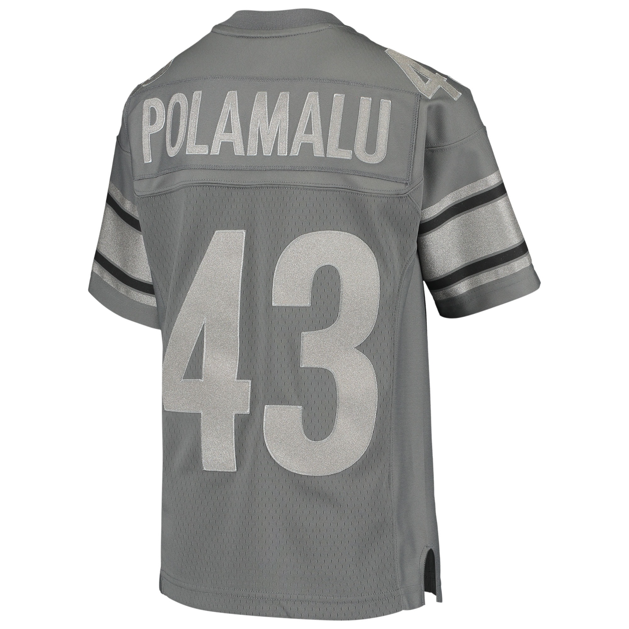 Troy Polamalu Pittsburgh Steelers Mitchell & Ness Youth 2005 Retired Player Metal Replica Jersey - Charcoal - vstockx