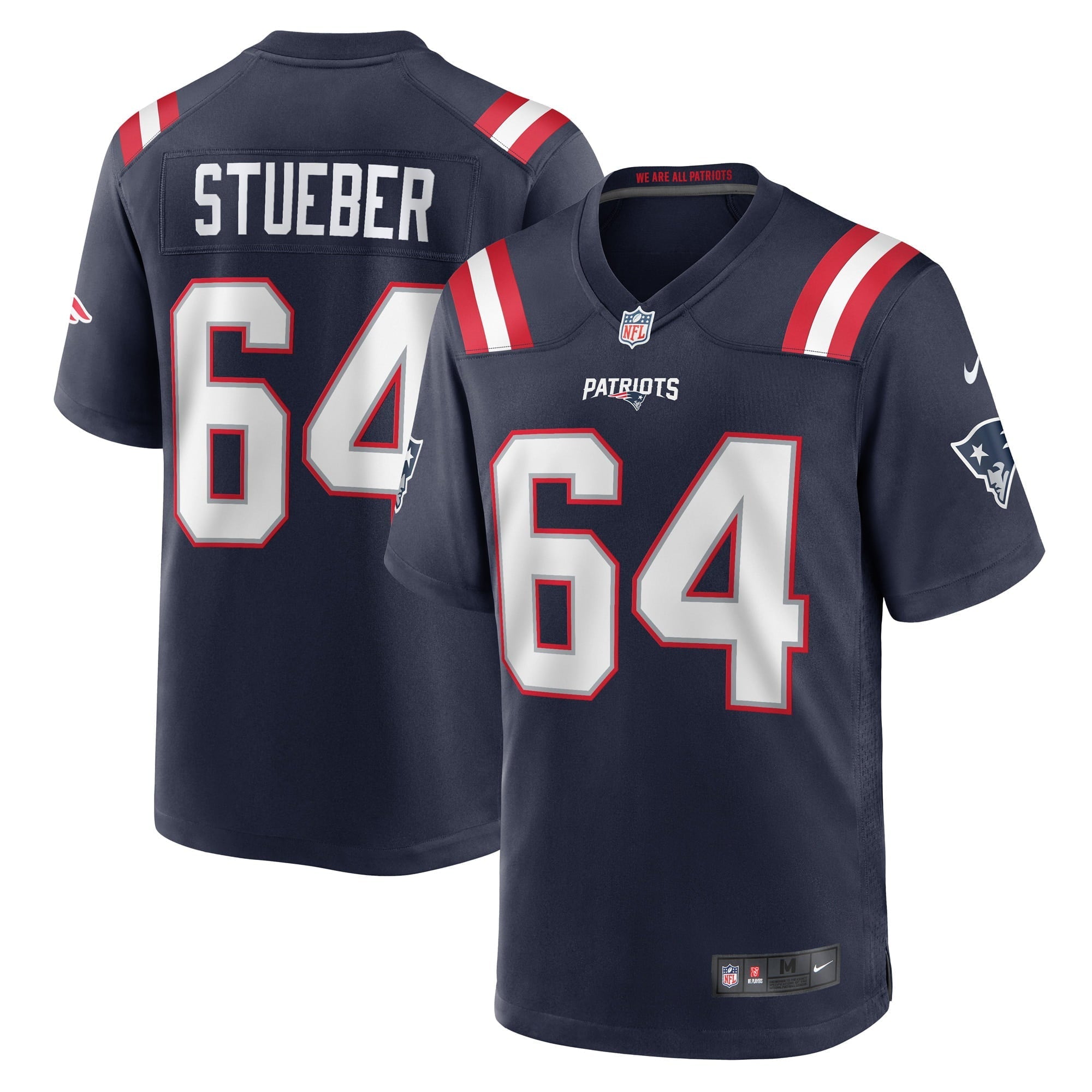 Men's Nike Andrew Stueber Navy New England Patriots Game Player Jersey - vstockx