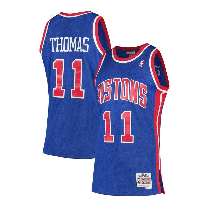 Men's Isiah Thomas Detroit Pistons Mitchell & Ness 1988-89 Hardwood Classics Swingman Jersey - vstockx