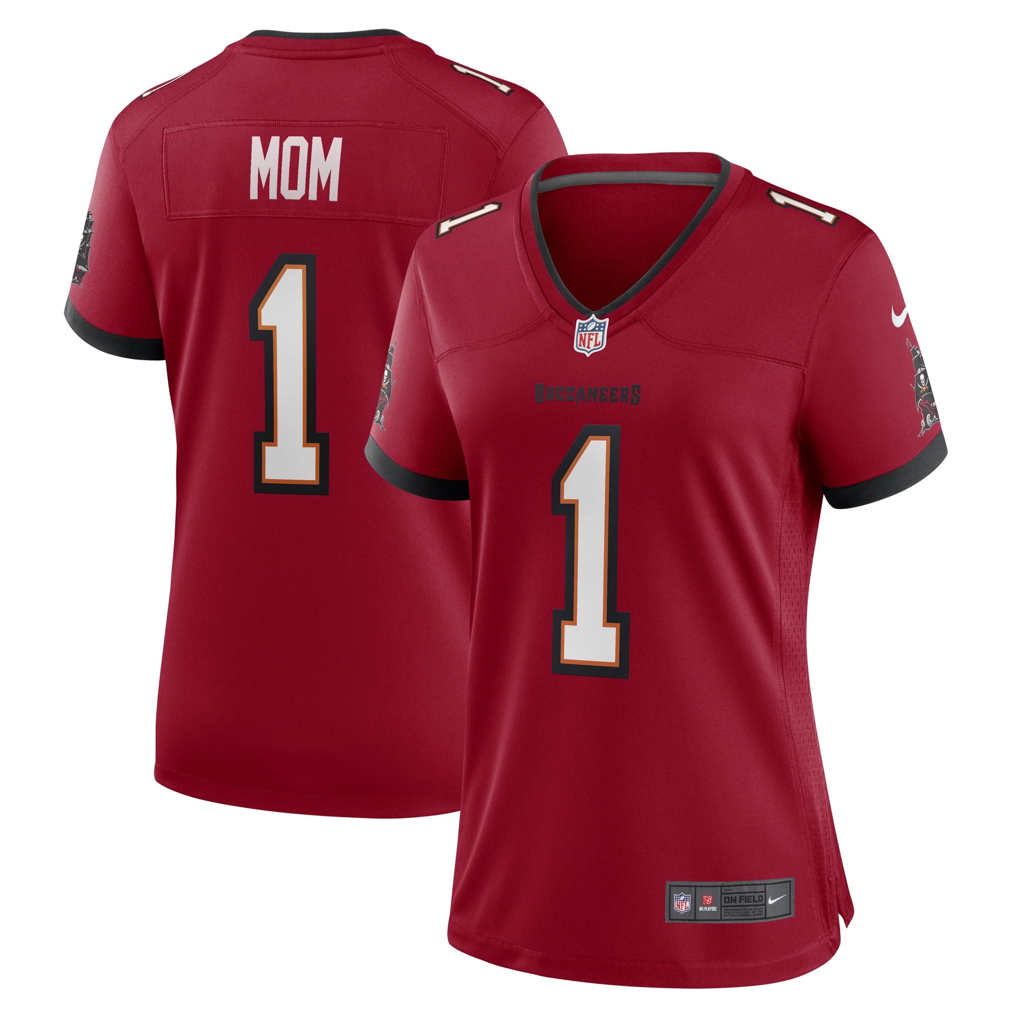 Women's Nike Number 1 Mom Red Tampa Bay Buccaneers Game Jersey - vstockx