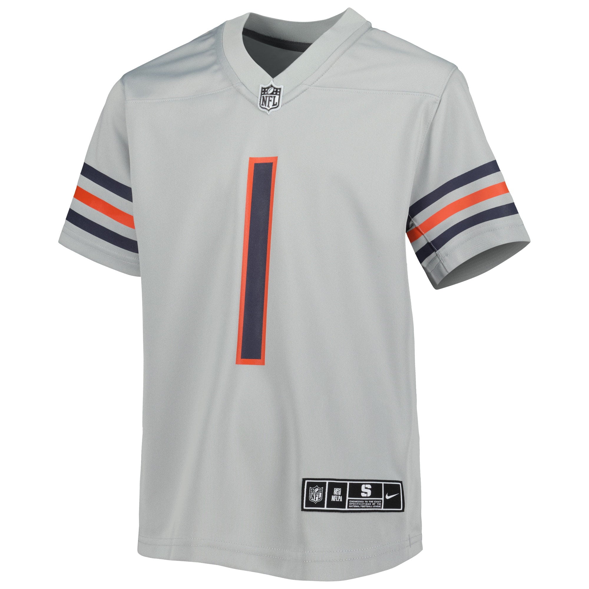 Youth Nike Justin Fields Gray Chicago Bears Inverted Game Jersey - vstockx