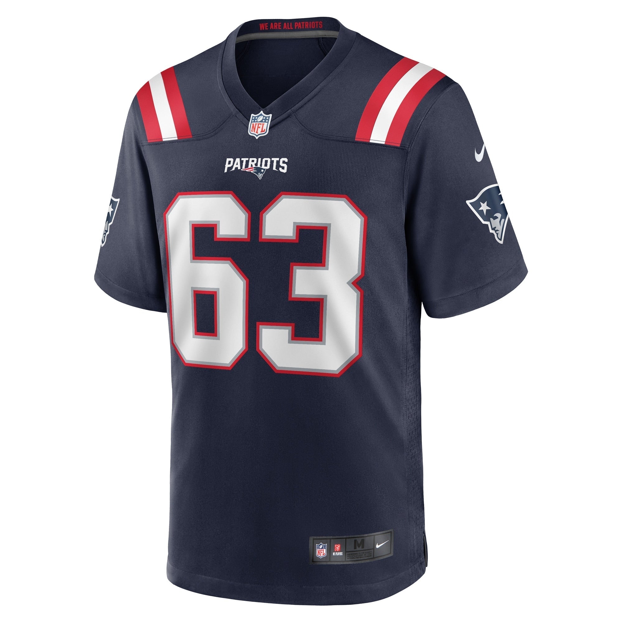 Men's Nike Chasen Hines Navy New England Patriots Game Player Jersey - vstockx