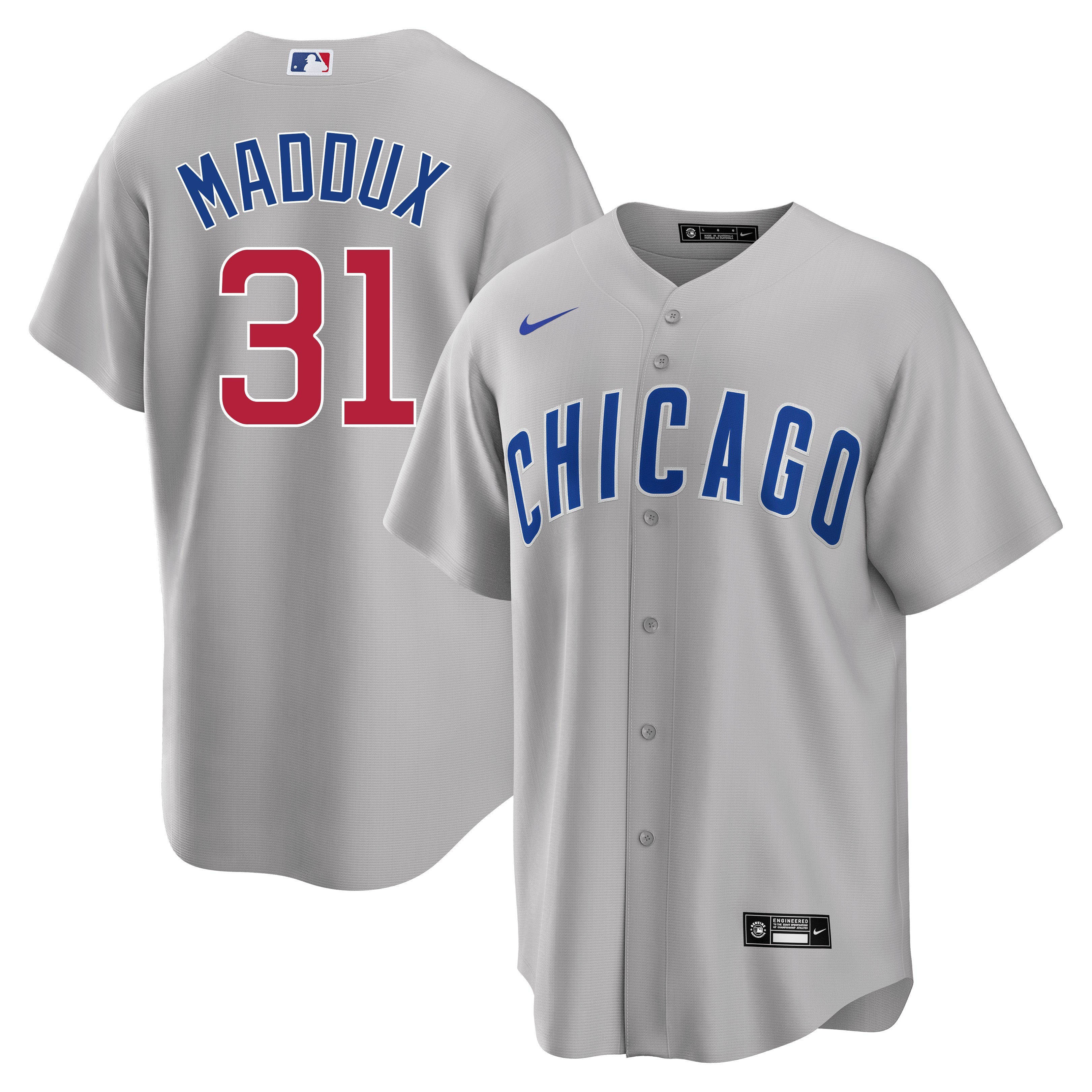 Greg Maddux Chicago Cubs Road Gray Men's Replica Jersey - vstockx