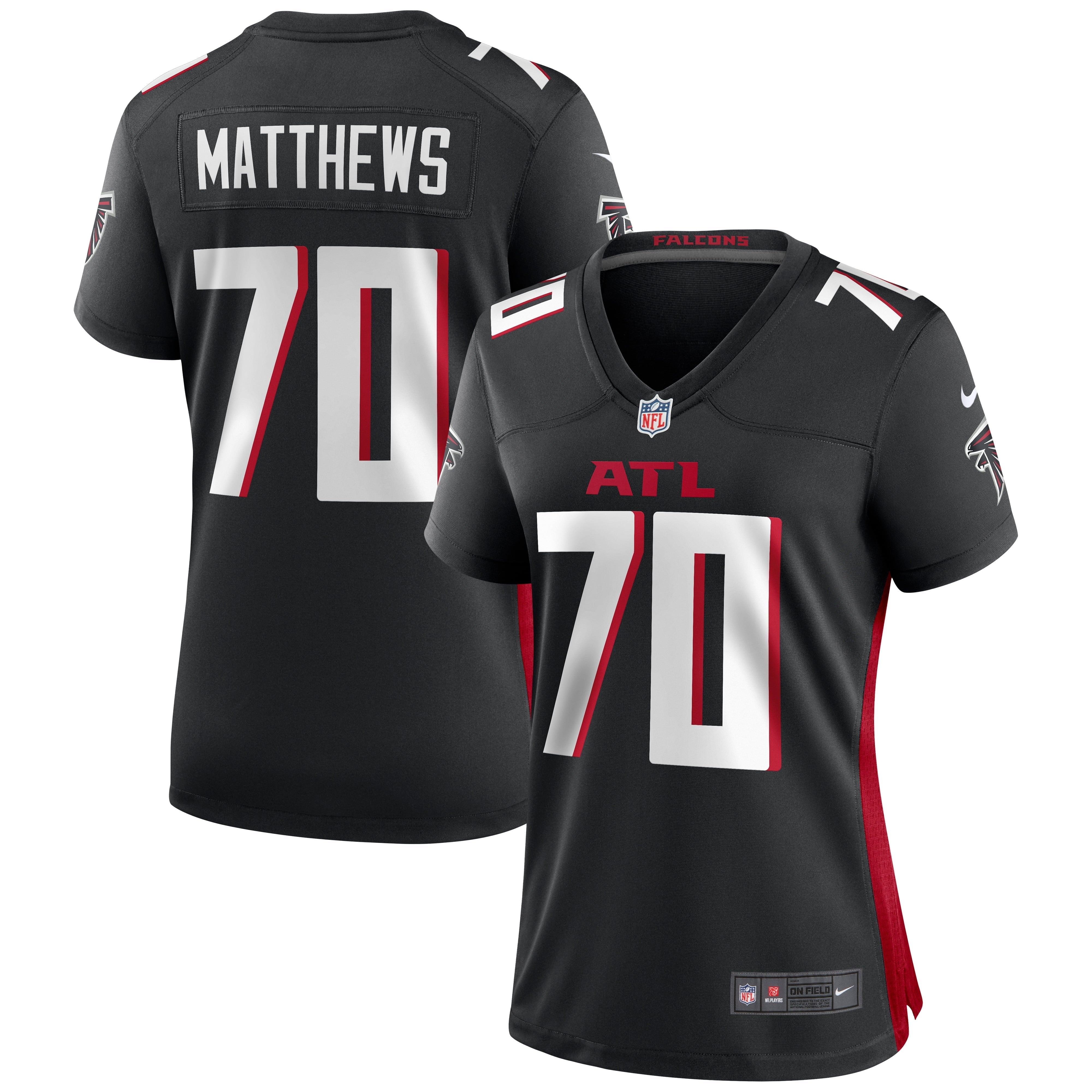 Women's Nike Jake Matthews Black Atlanta Falcons Game Jersey - vstockx