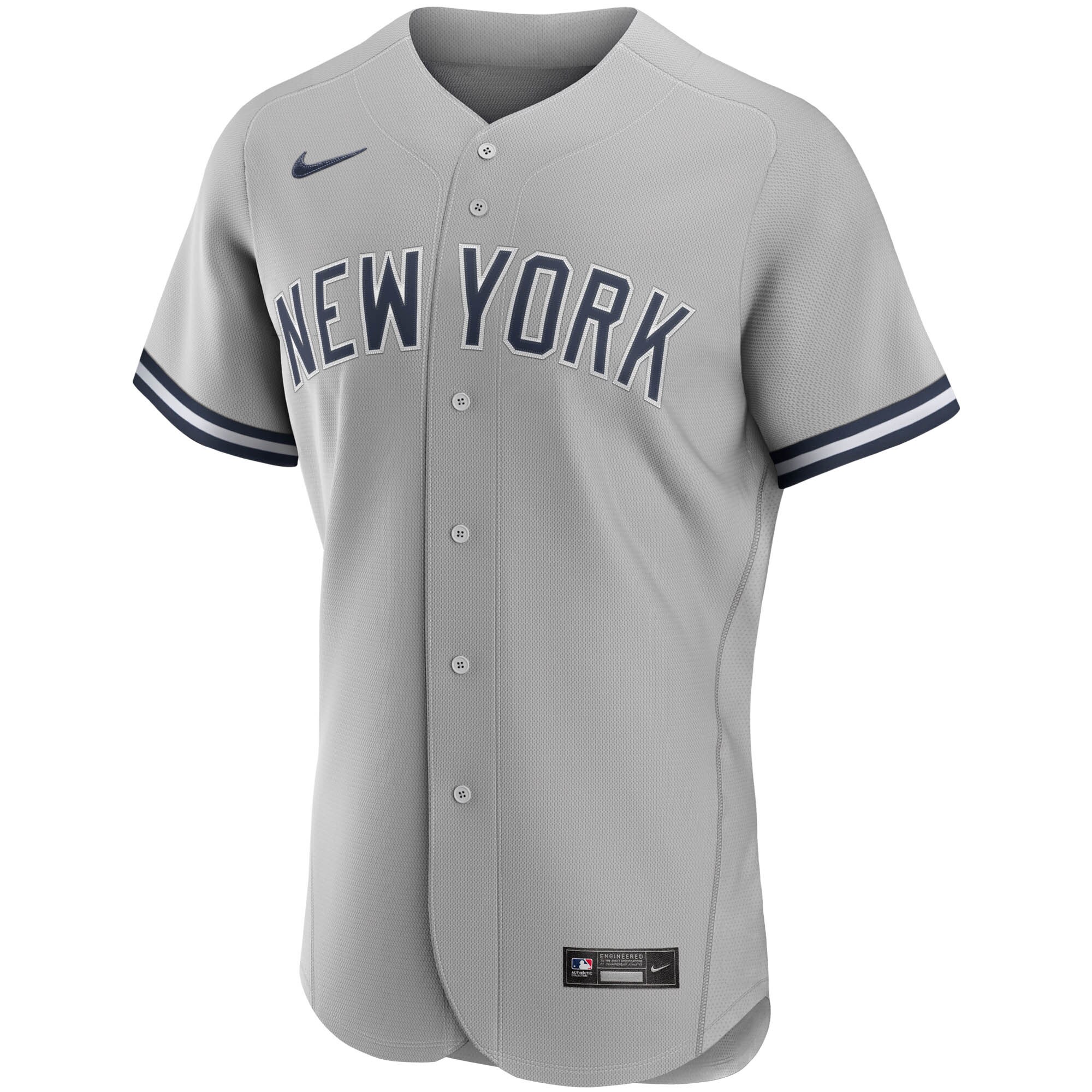 New York Yankees Nike Road Authentic Team Jersey - Gray - vstockx