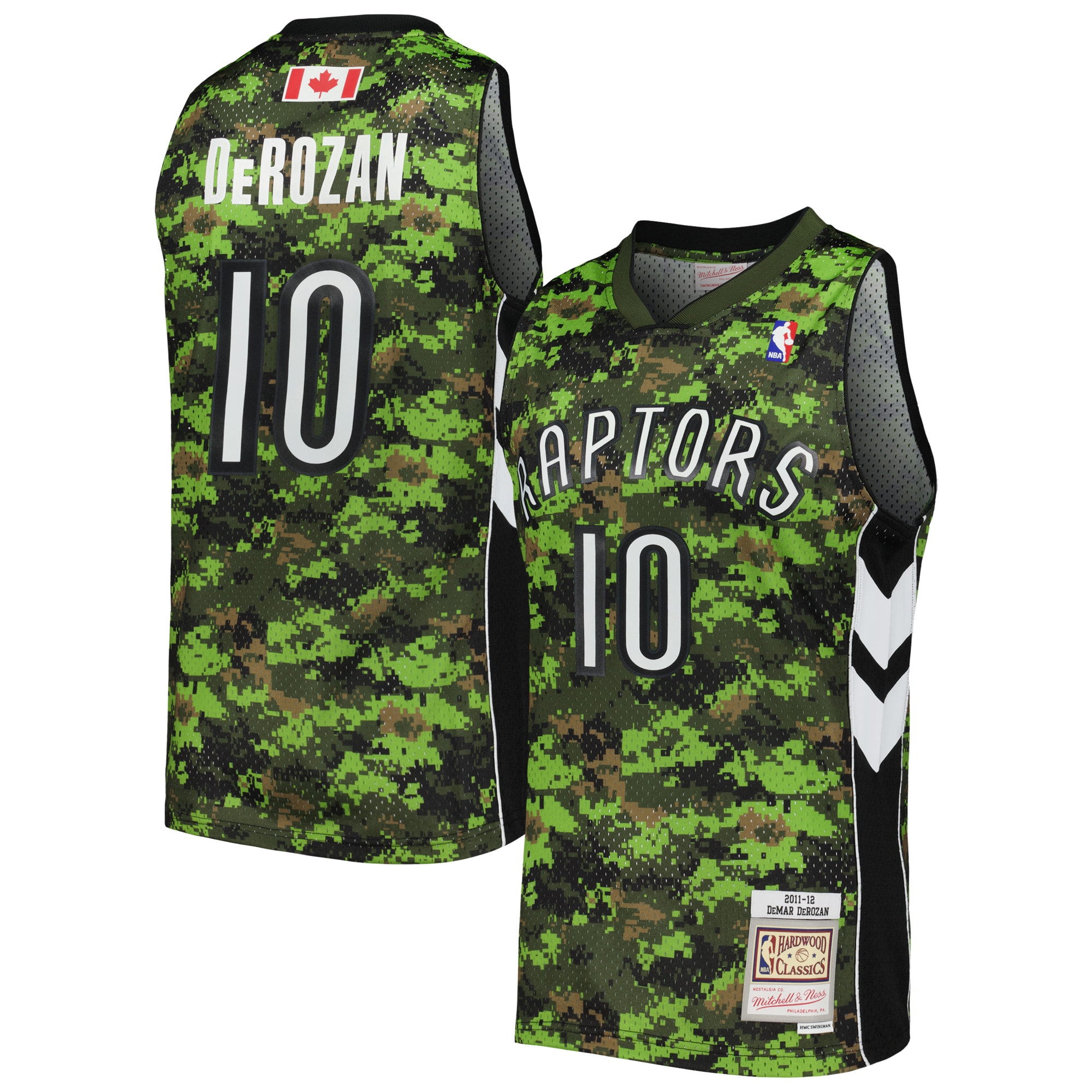 DeMar DeRozan Toronto Raptors Mitchell & Ness Hardwood Classics Swingman Jersey - Camo - vstockx